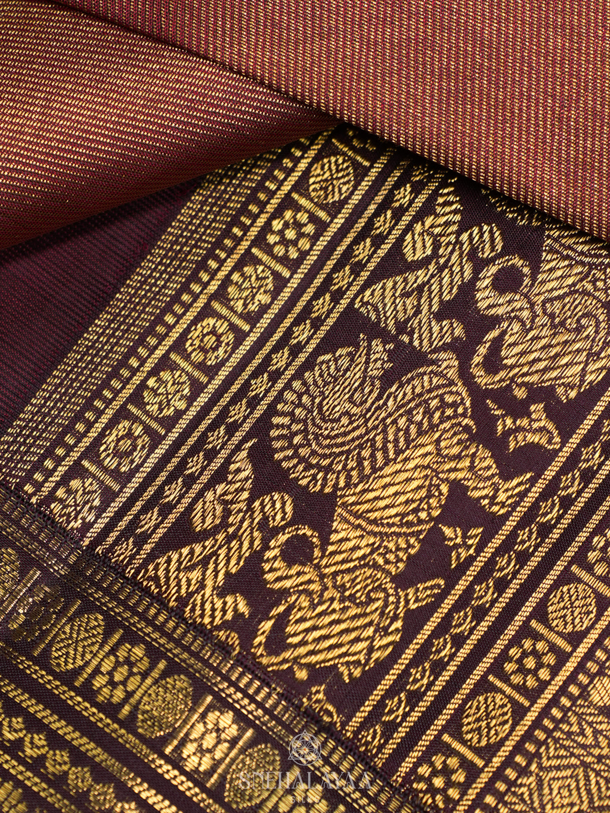 Brown Kanjivaram Silk Saree