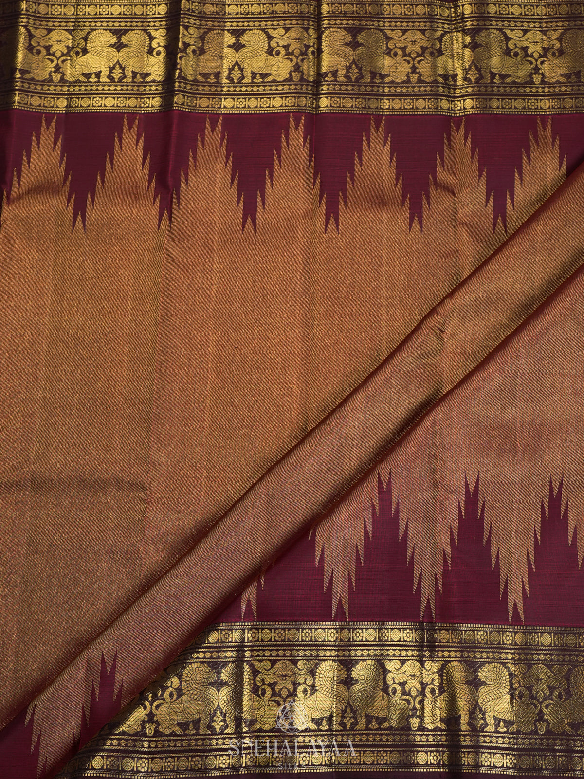 Brown Kanjivaram Silk Saree