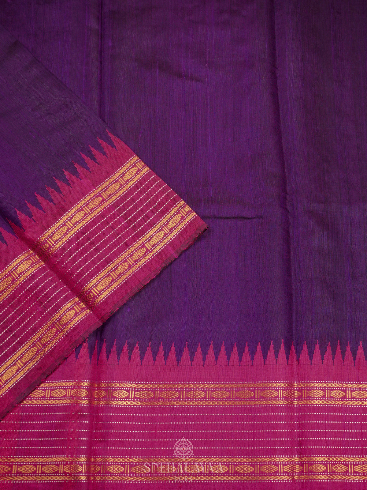 Purple Dupion Silk Saree