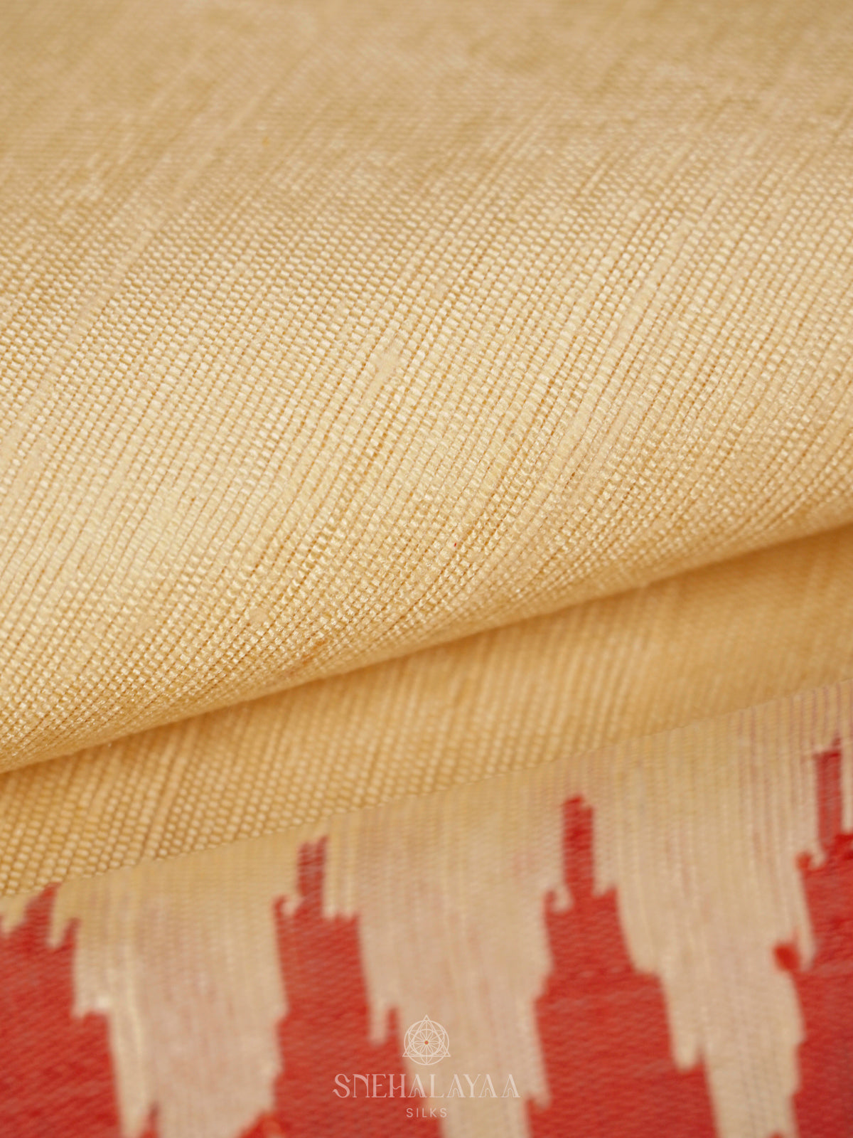 Cream Dupion Silk Saree