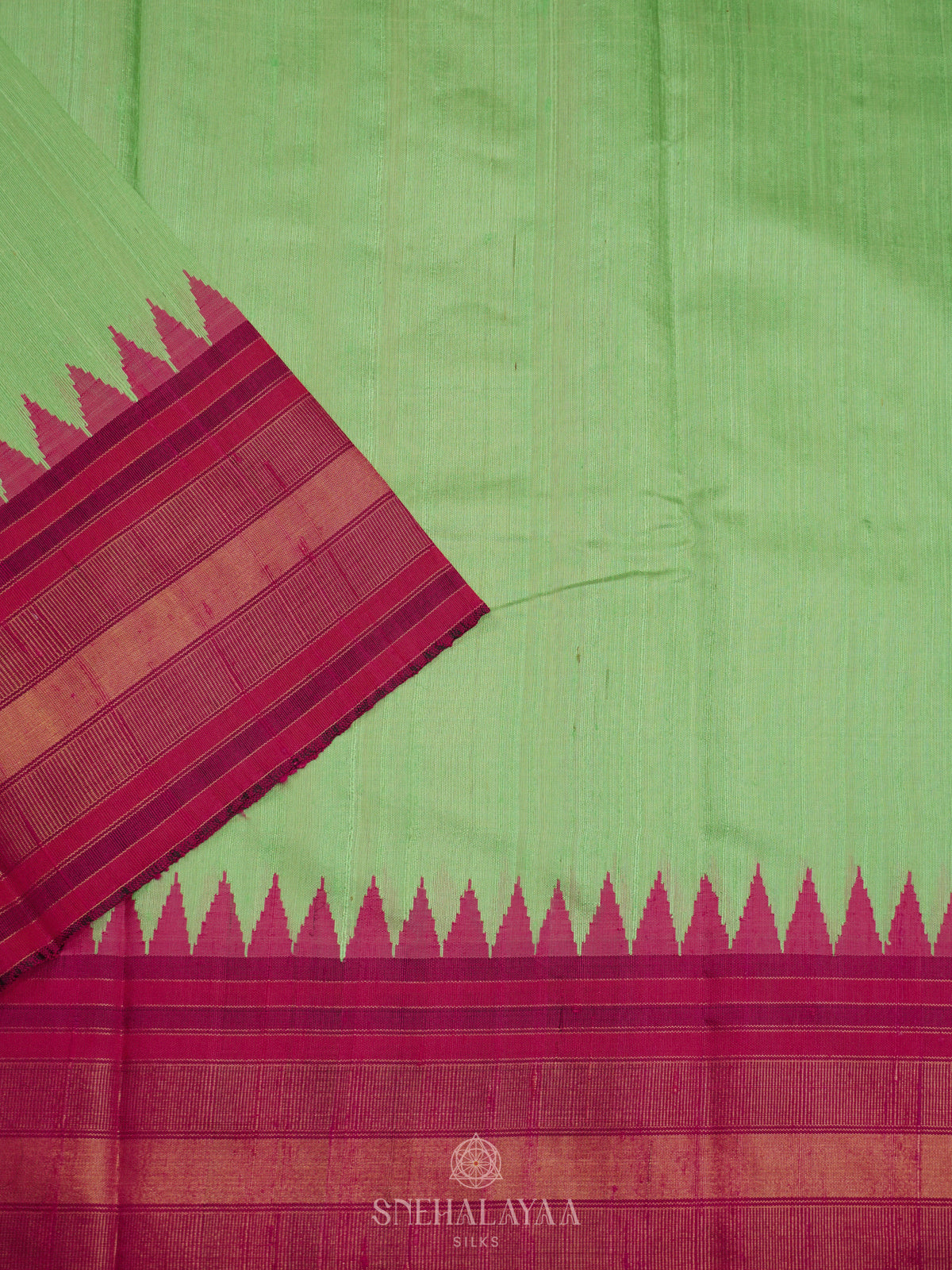 Pista Green Dupion Silk Saree