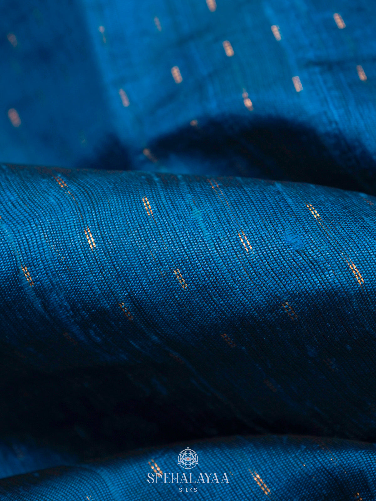 Blue Dupion Silk Saree