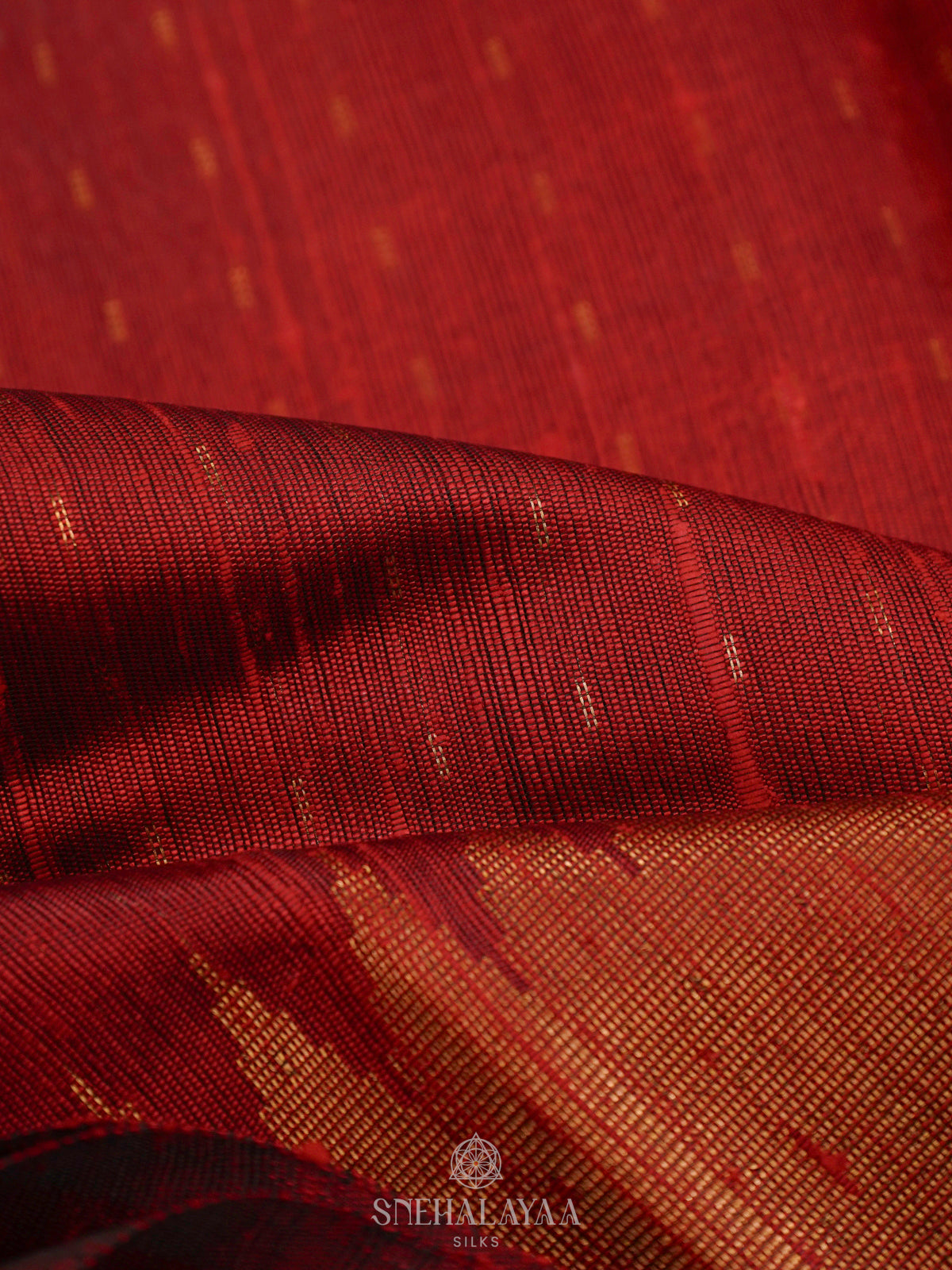 Red Dupion Silk Saree