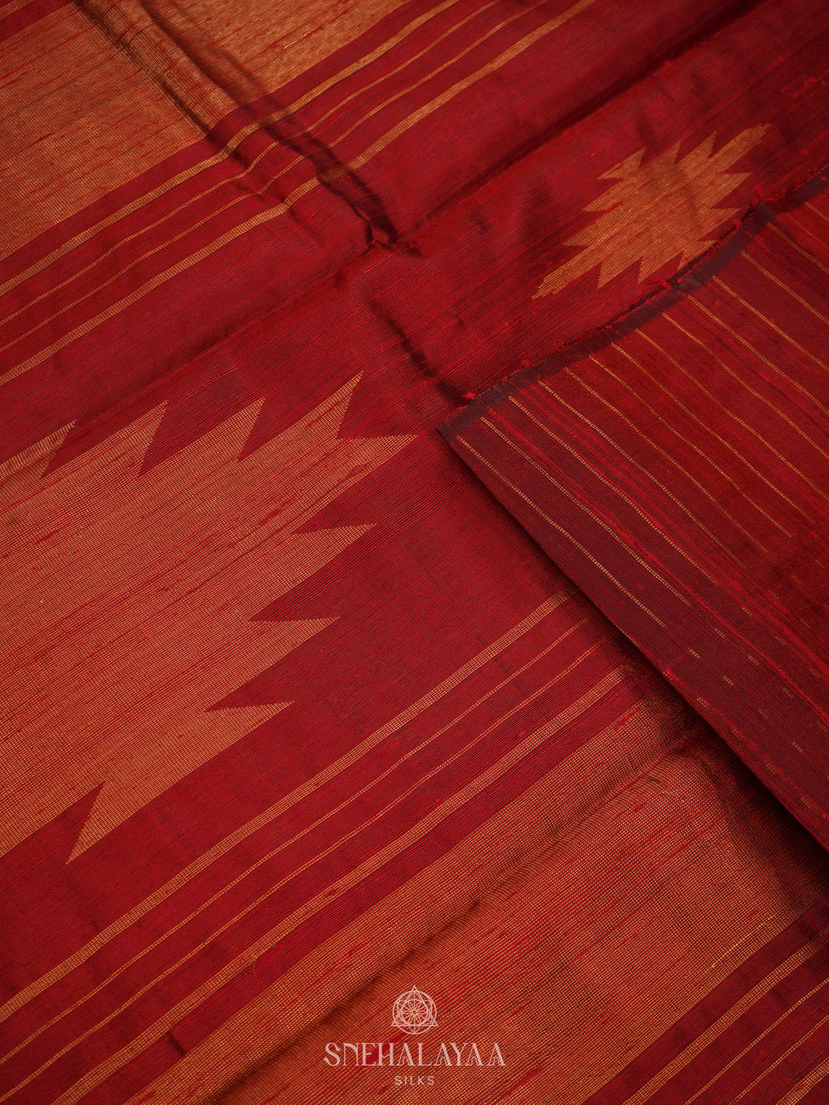 Red Dupion Silk Saree