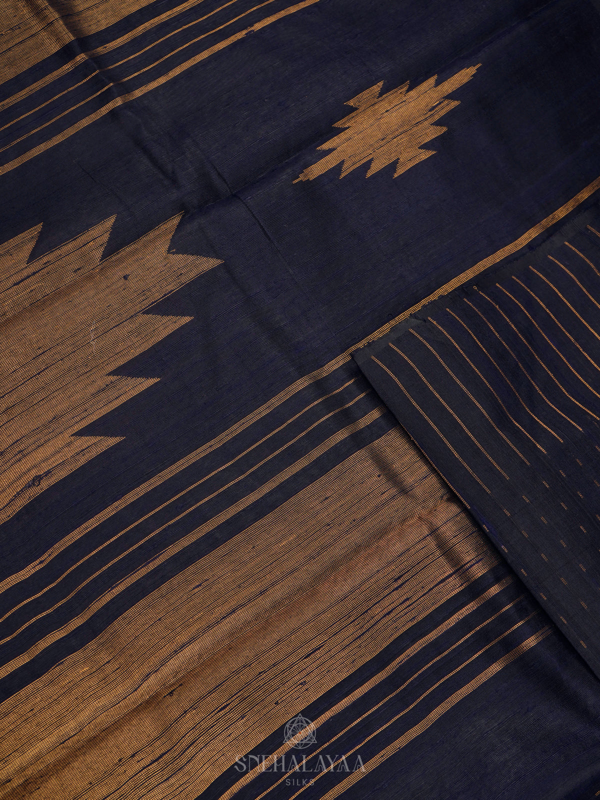 Black Dupion Silk Saree
