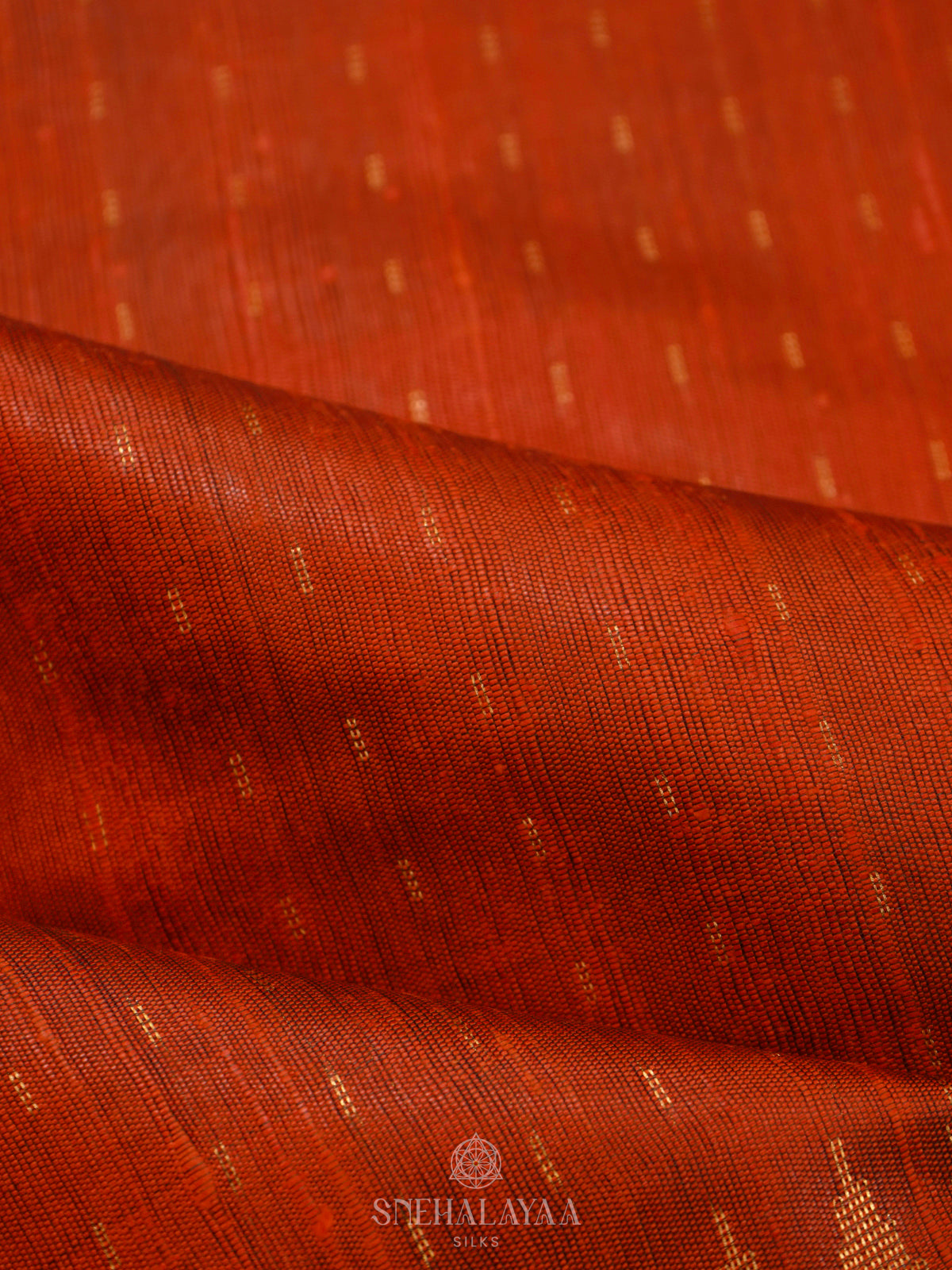 Orange Dupion Silk Saree
