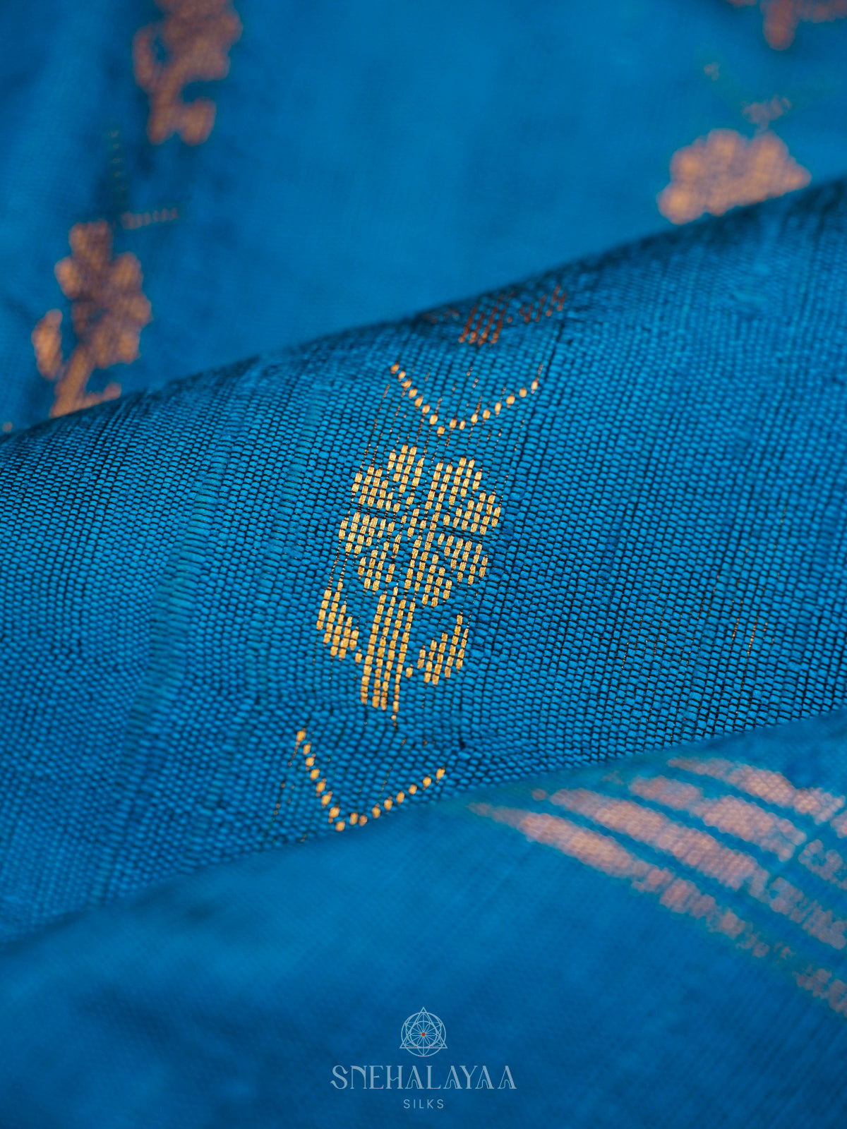 Blue Dupion Silk Saree