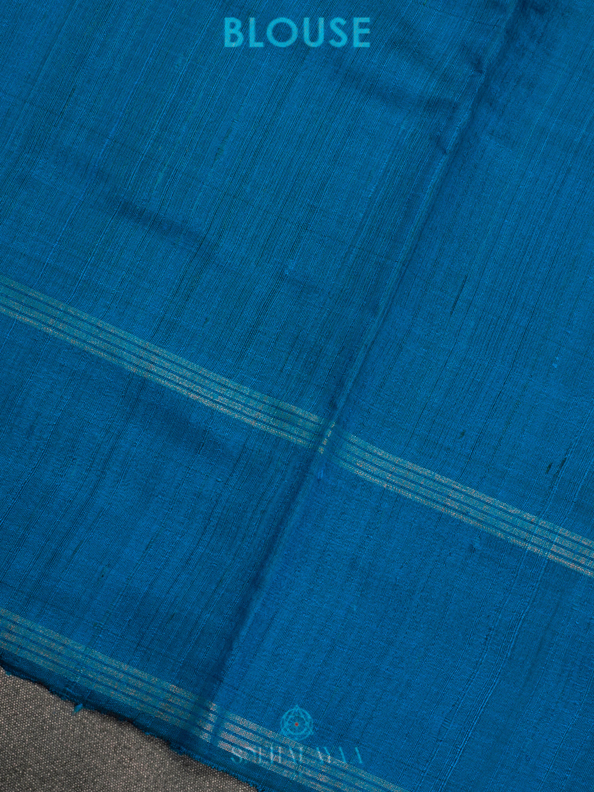 Blue Dupion Silk Saree