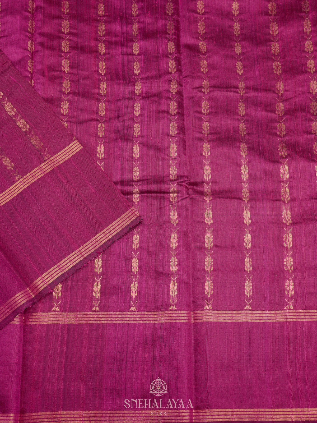Magenta Dupion Silk Saree