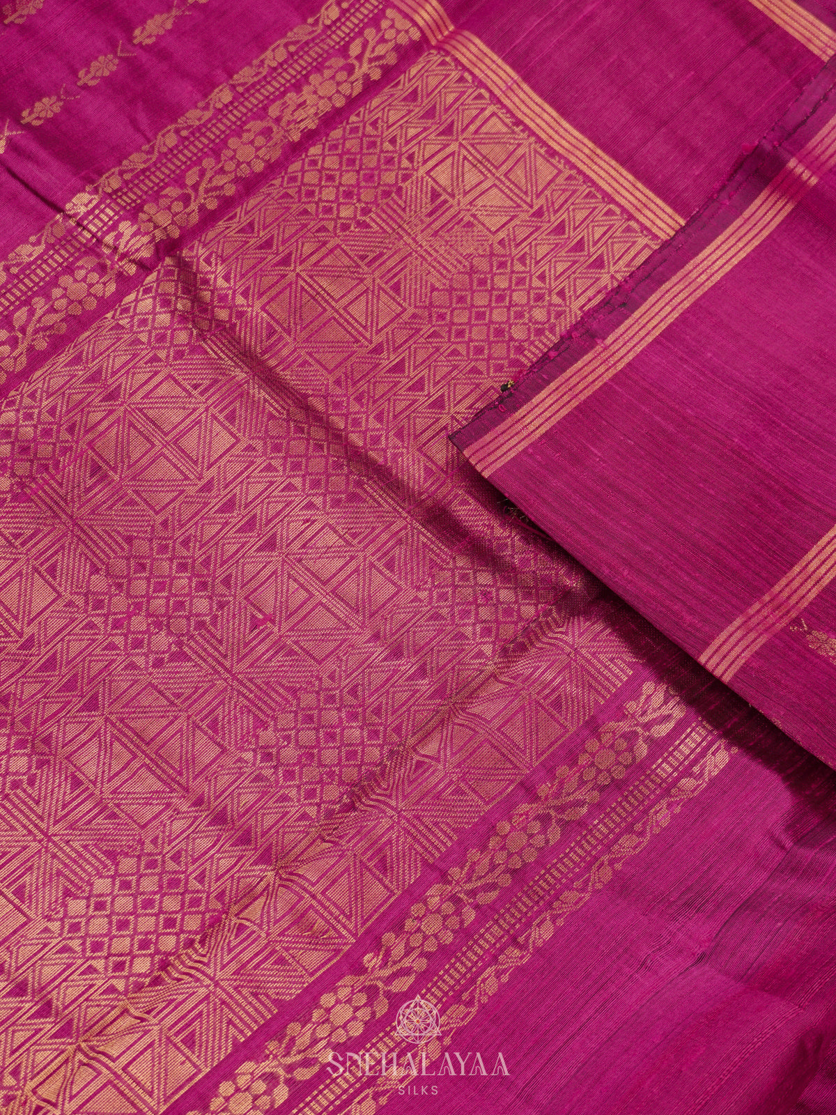Magenta Dupion Silk Saree