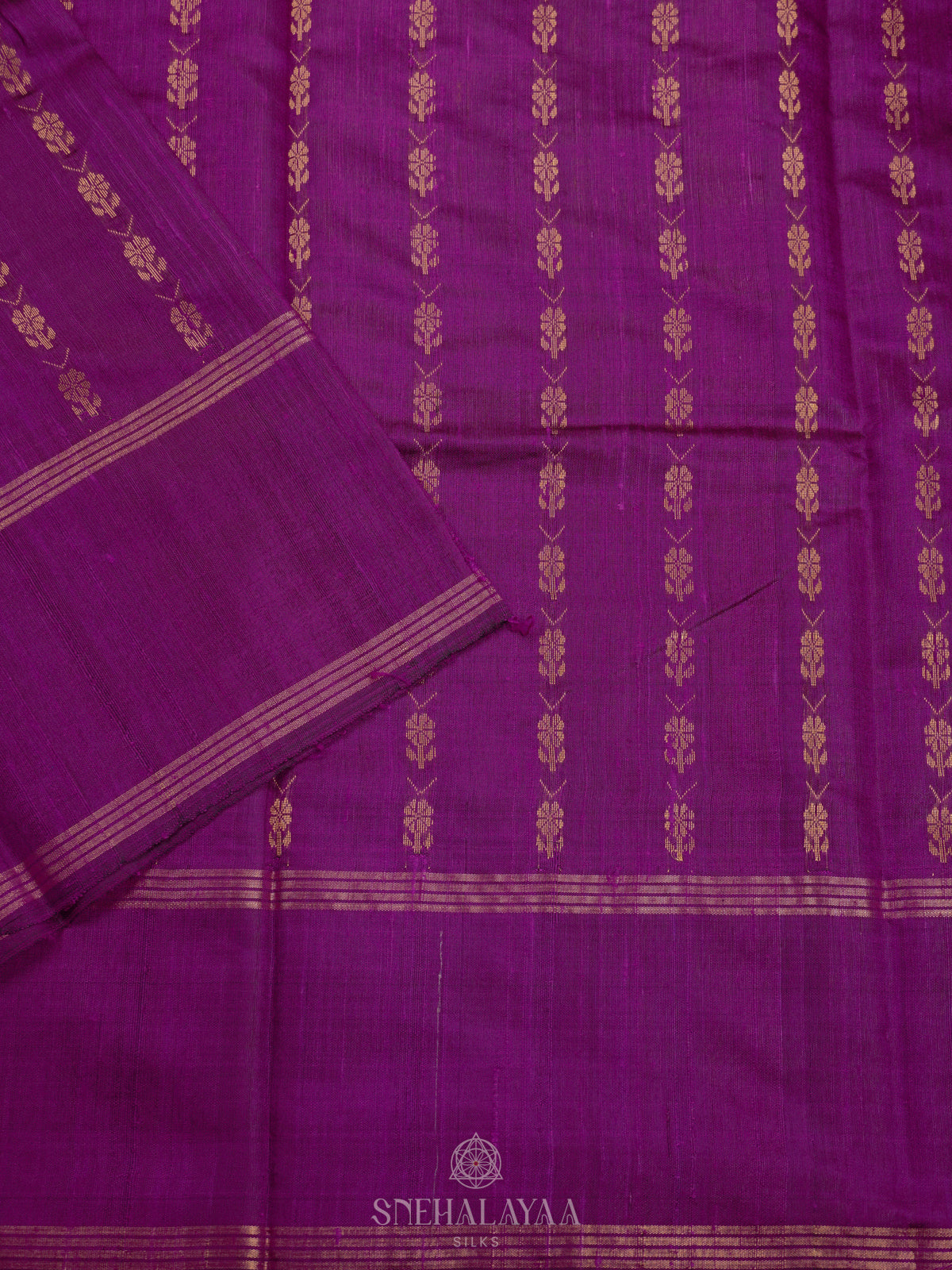Magenta Dupion Silk Saree