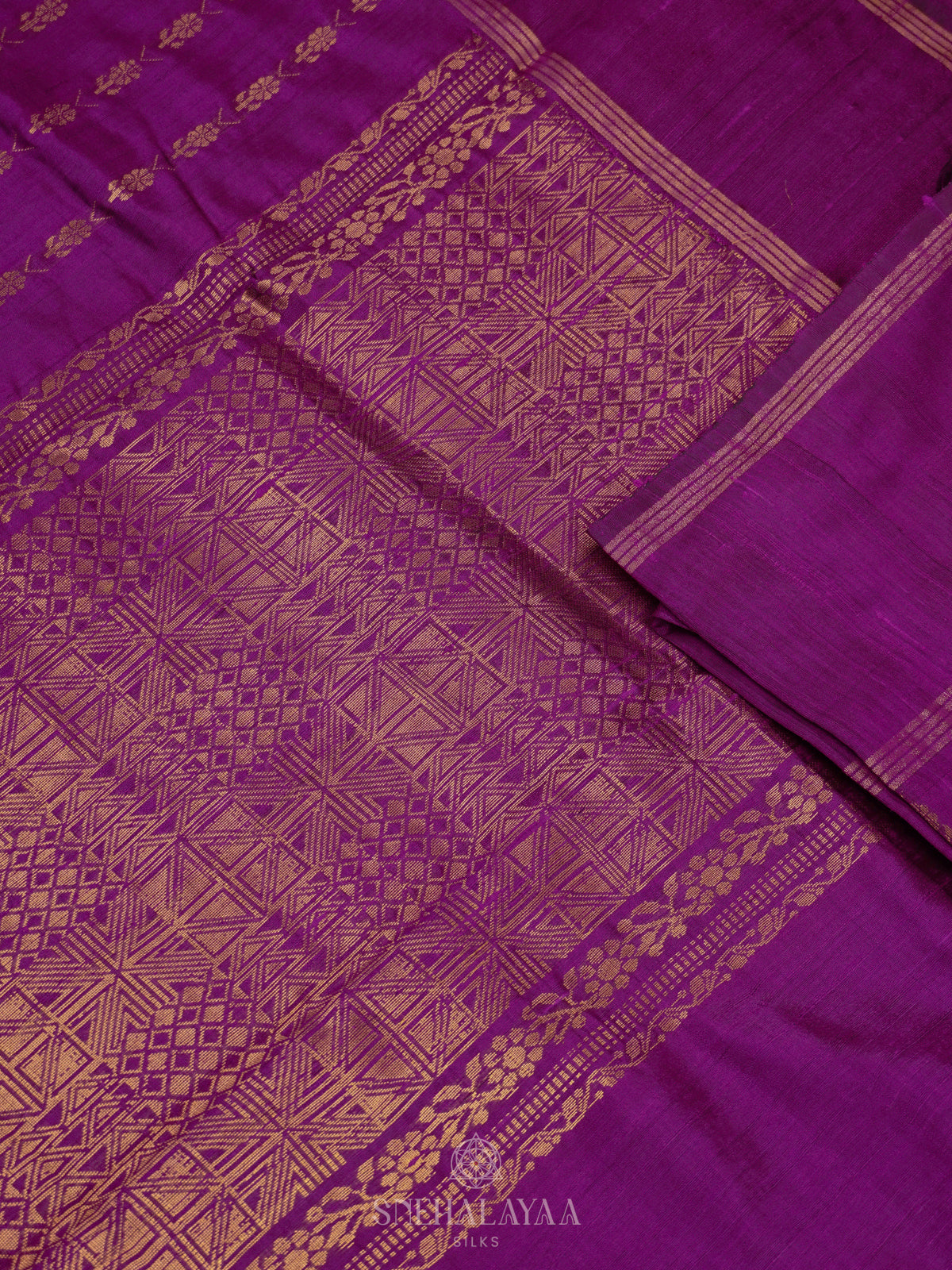 Magenta Dupion Silk Saree