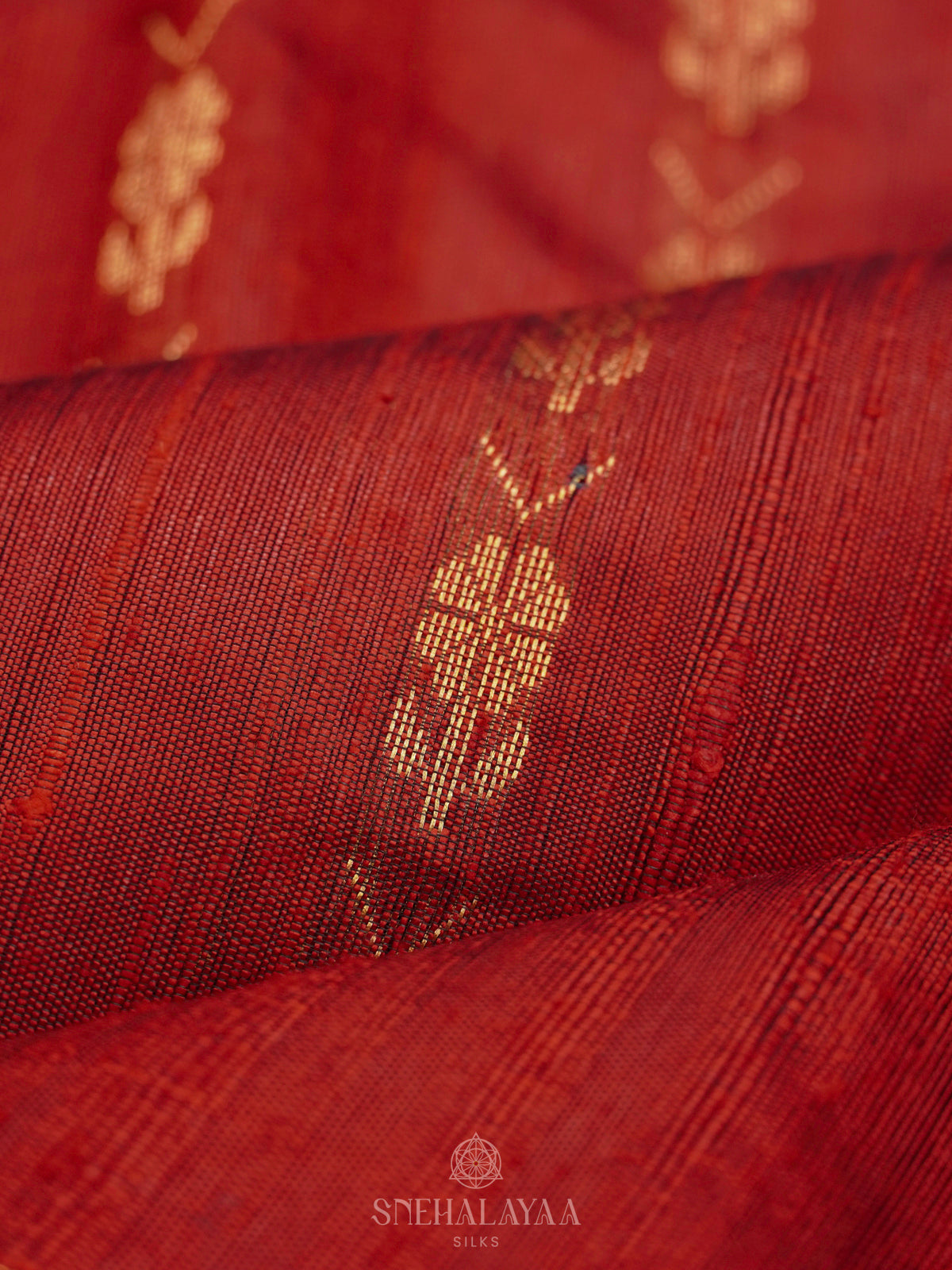 Red Dupion Silk Saree