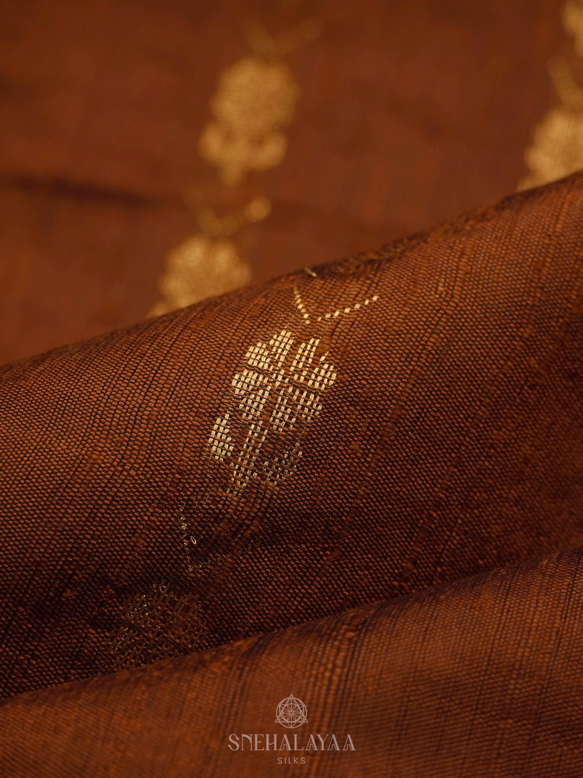 Brown Dupion Silk Saree