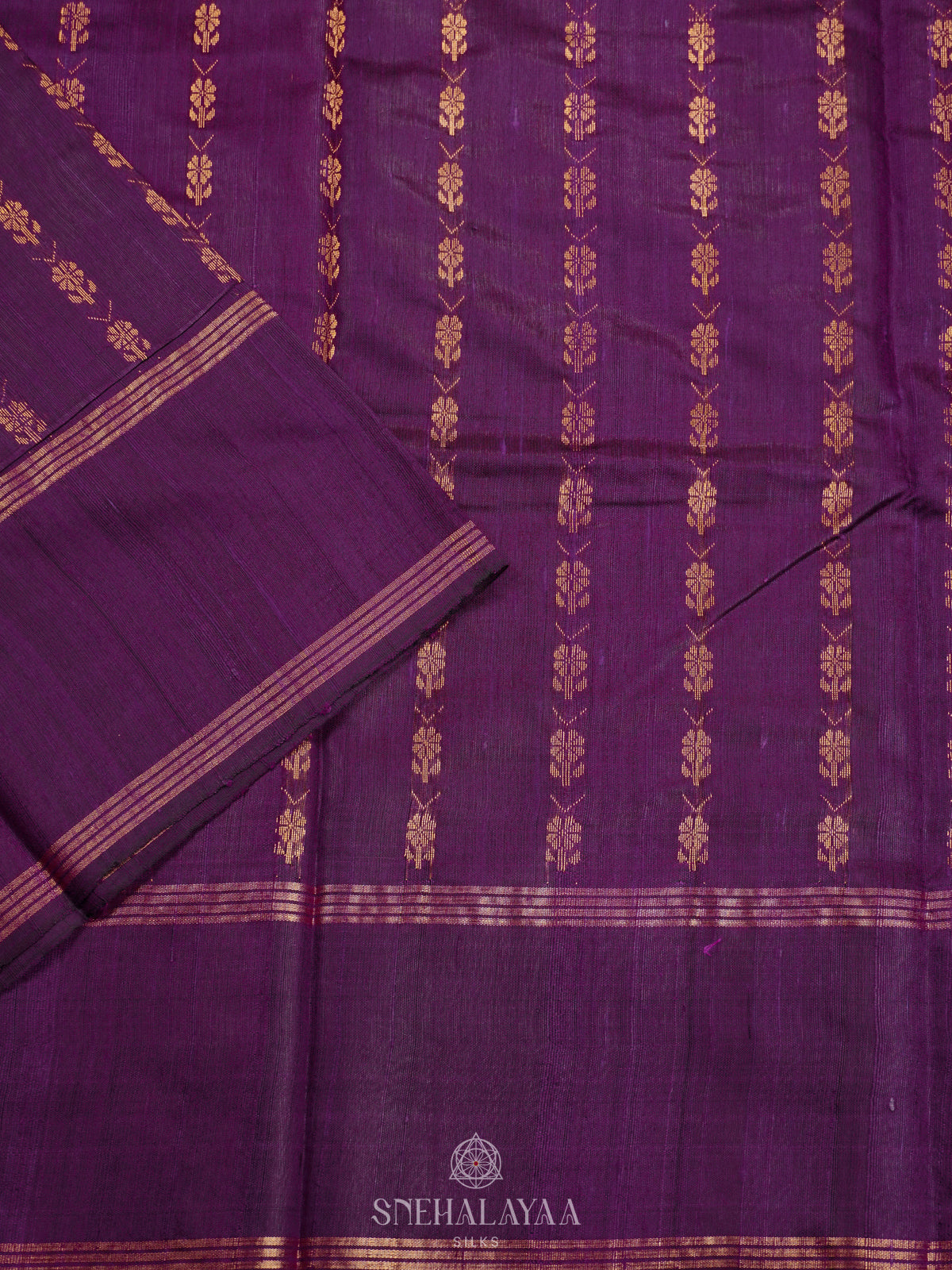 Purple Dupion Silk Saree