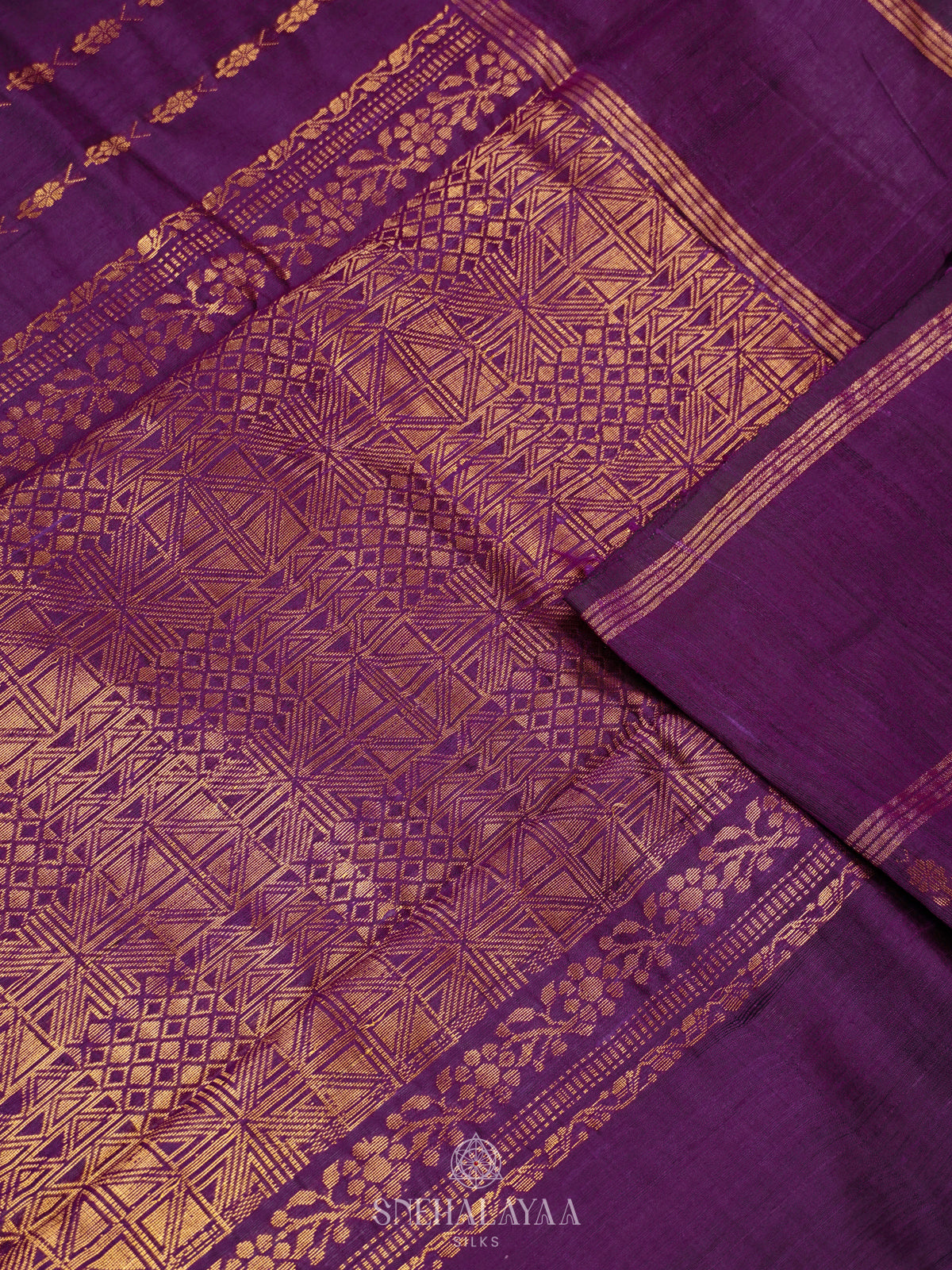 Purple Dupion Silk Saree