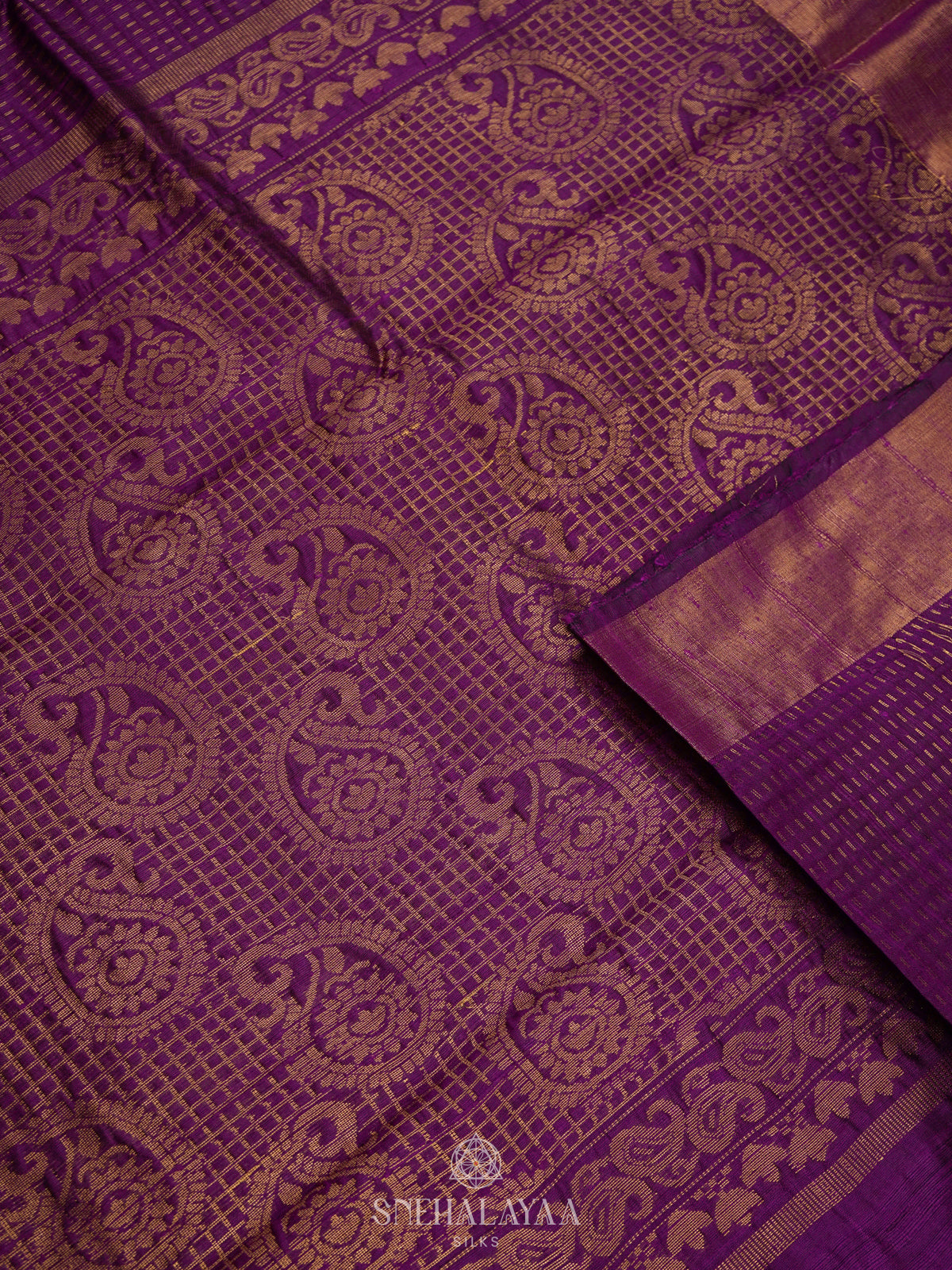 Magenta Dupion Silk Saree
