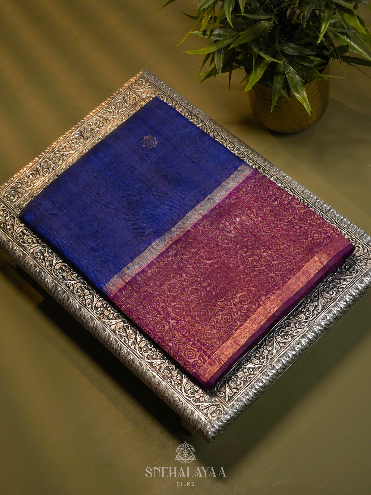 Royal Blue Dupion Silk Saree