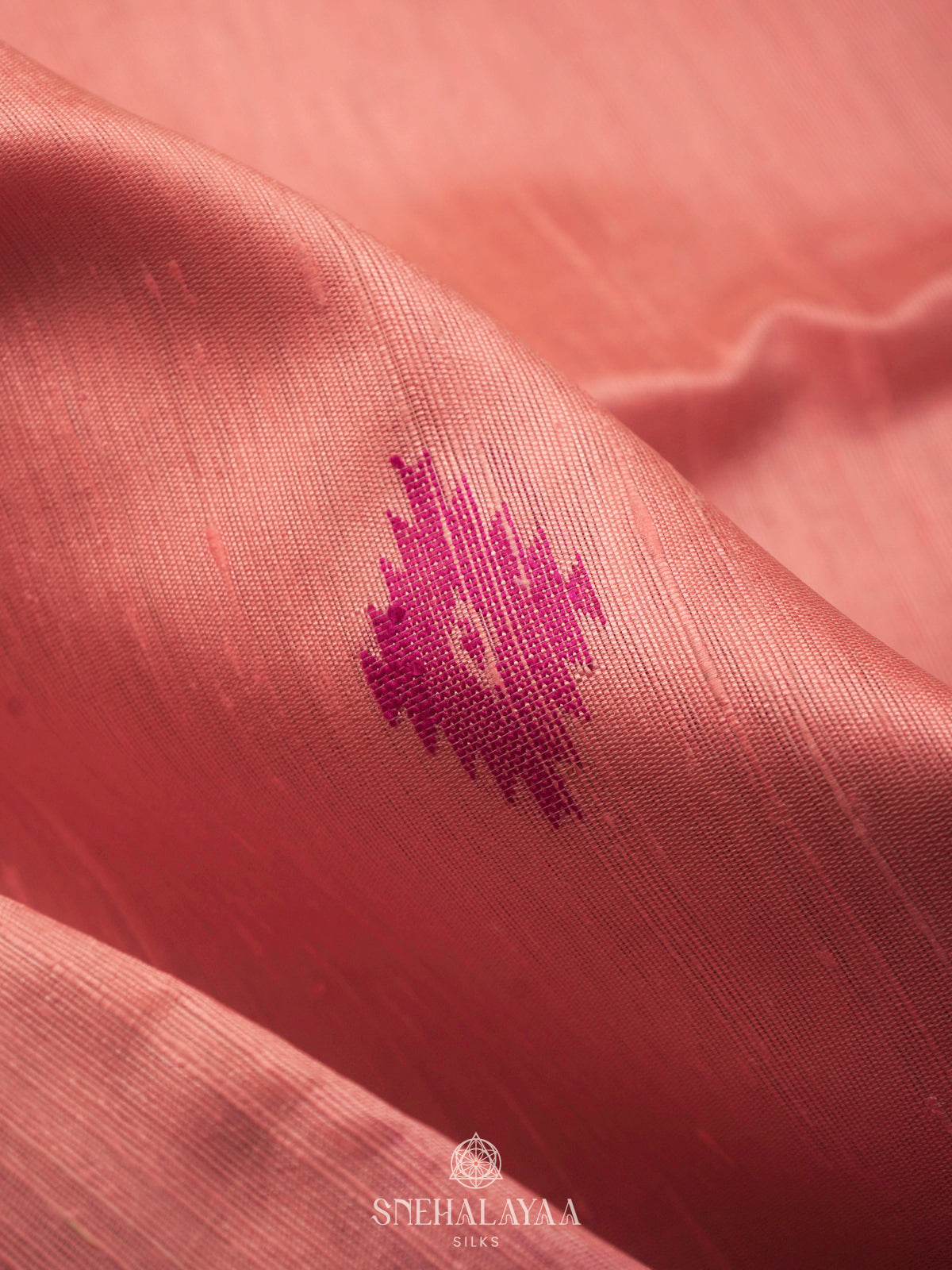 Peach Dupion Silk Saree