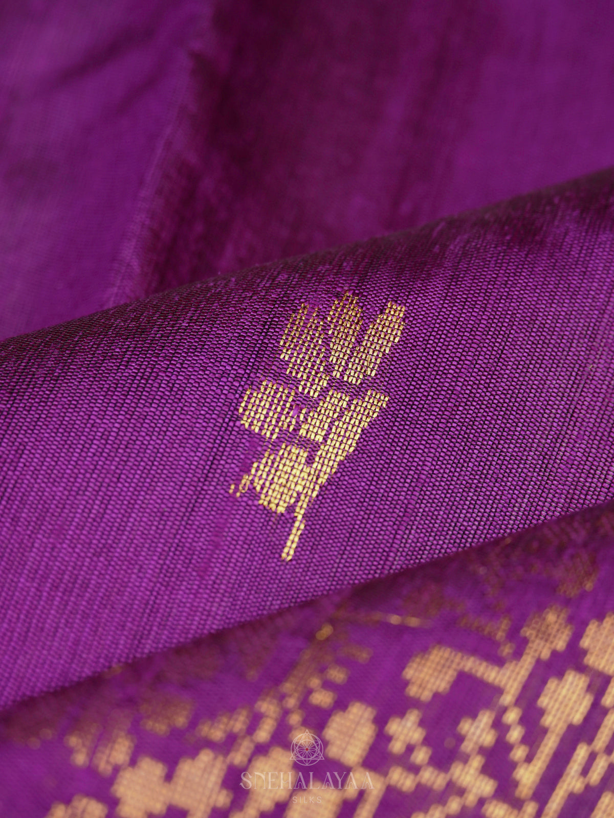 Violet Dupion Silk Saree