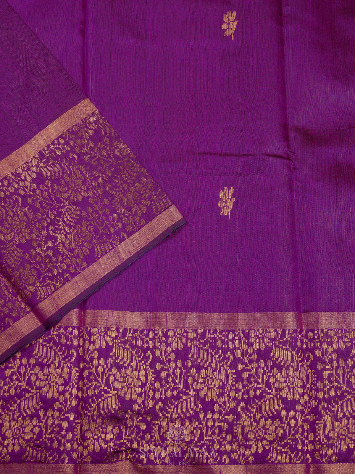 Violet Dupion Silk Saree