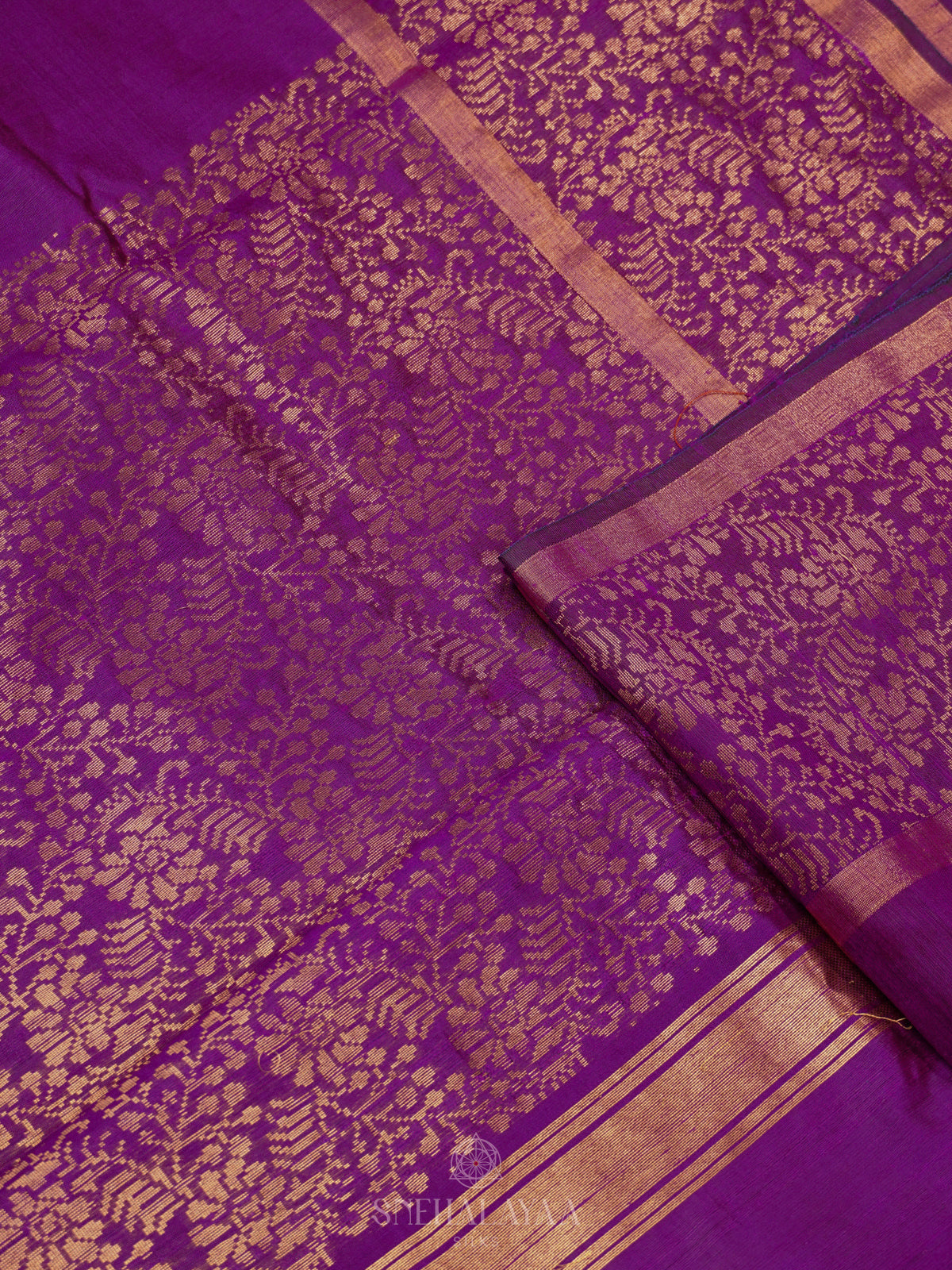 Violet Dupion Silk Saree
