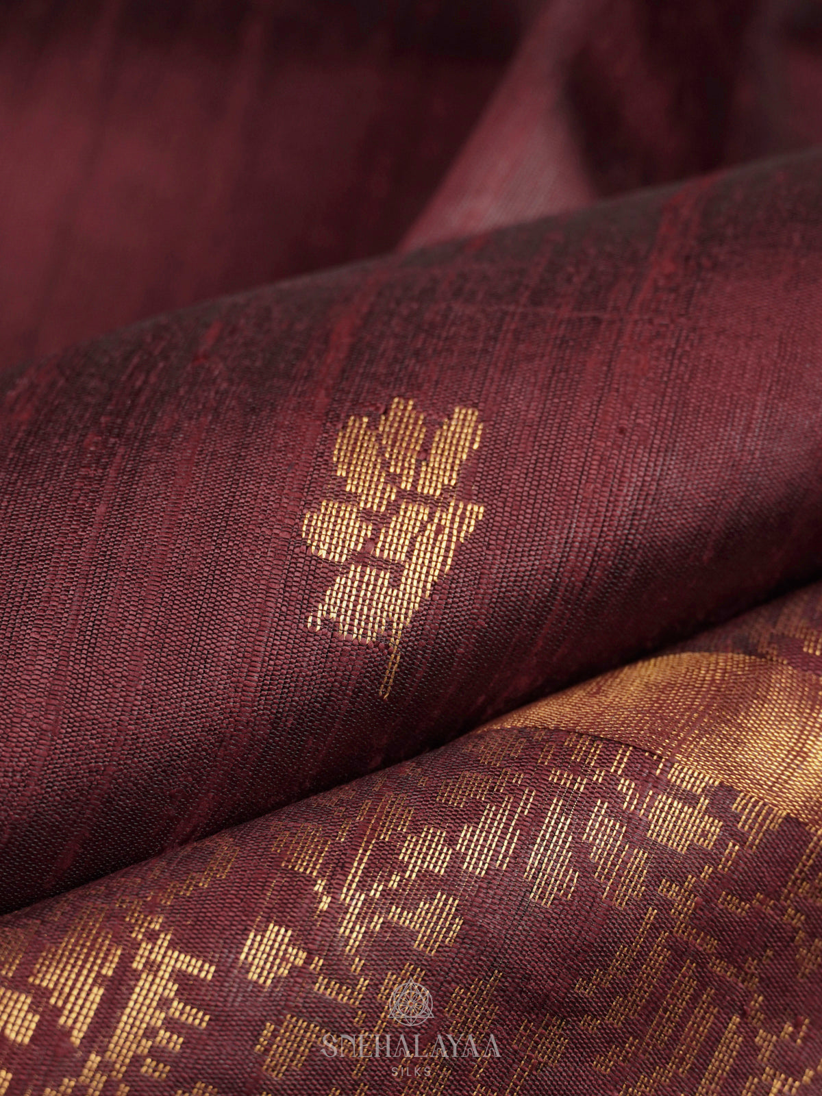 Brown Dupion Silk Saree
