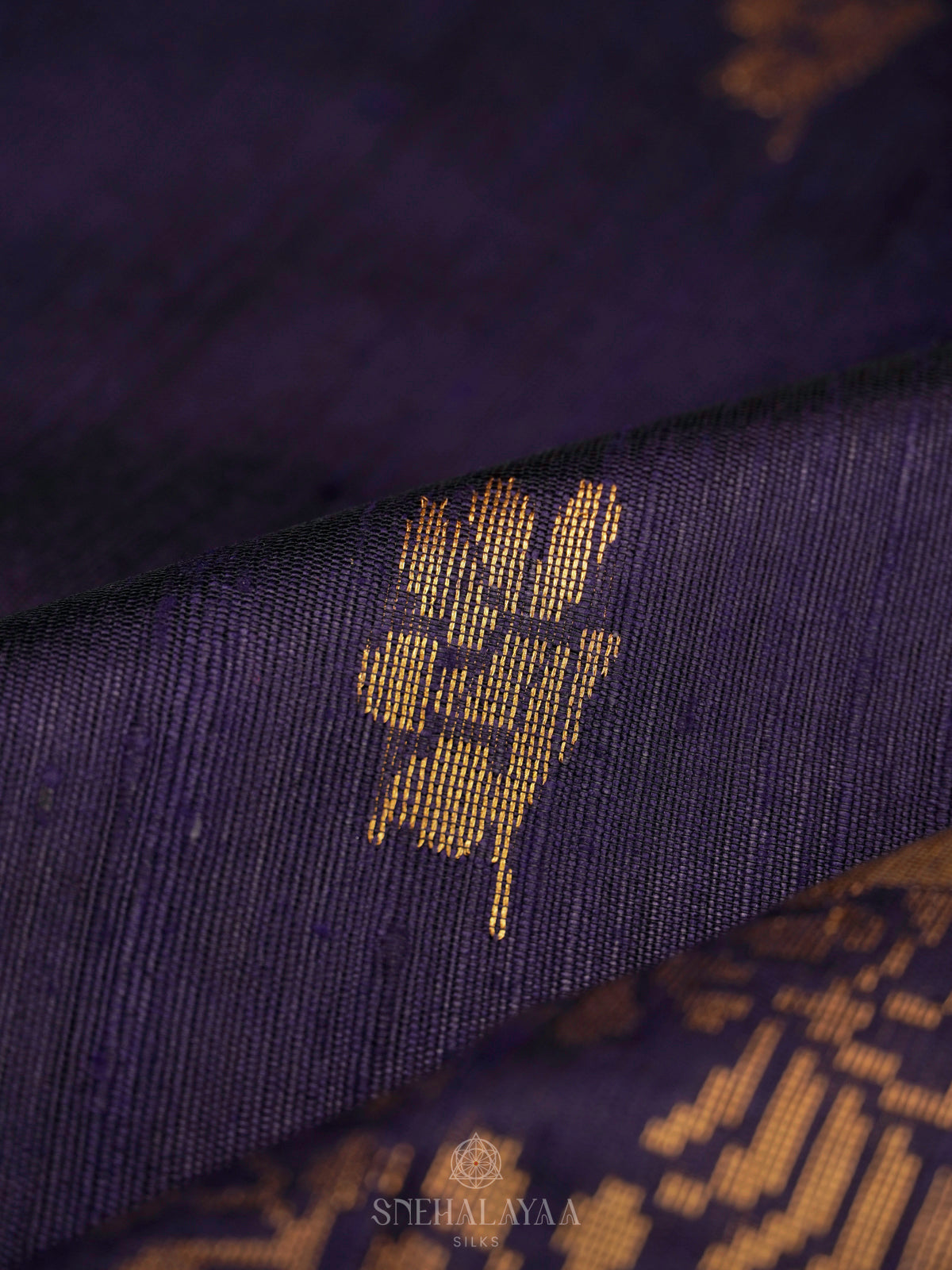 Navy Blue Dupion Silk Saree