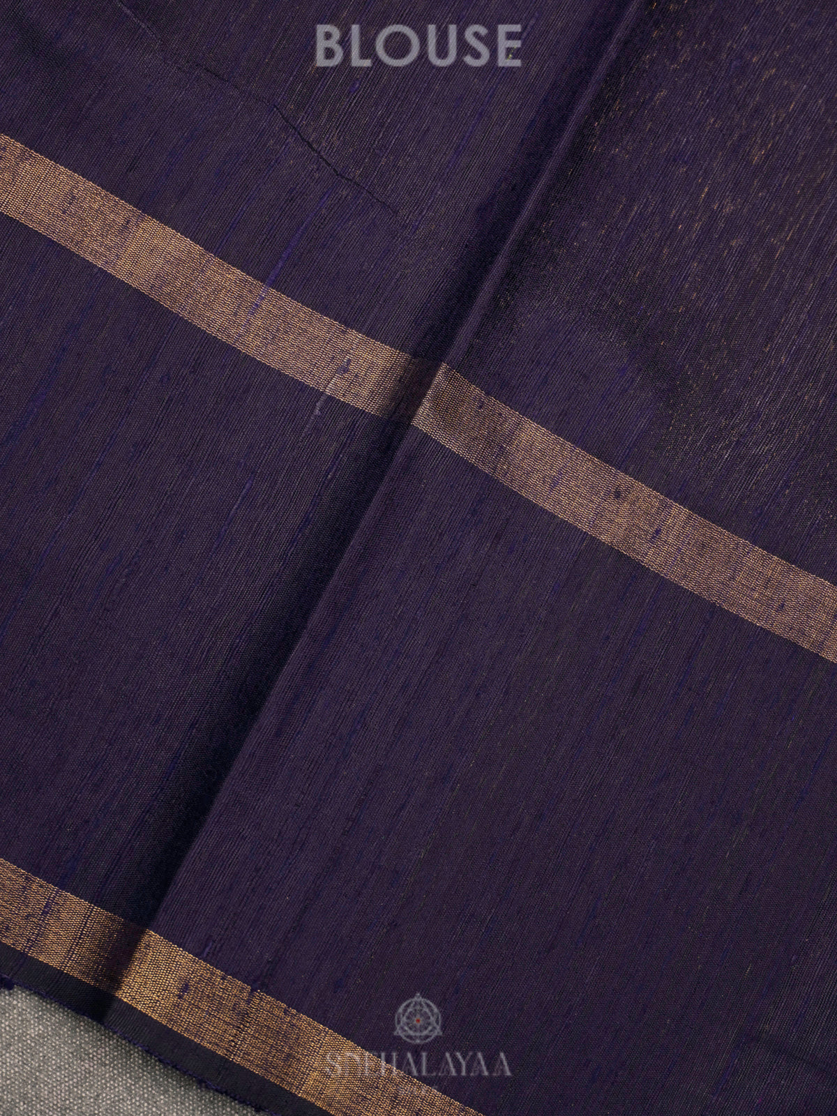 Navy Blue Dupion Silk Saree