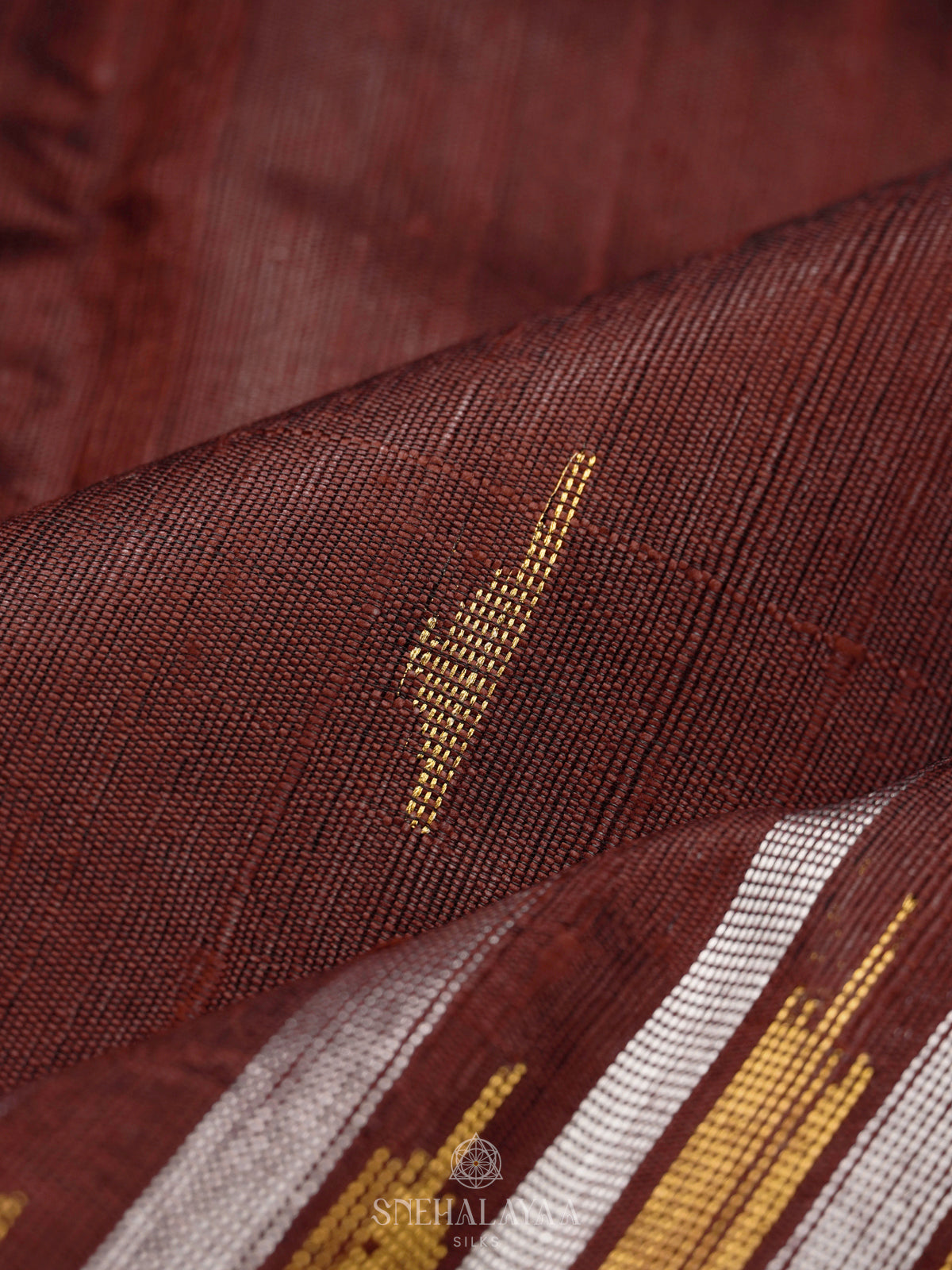 Brown Dupion Silk Saree
