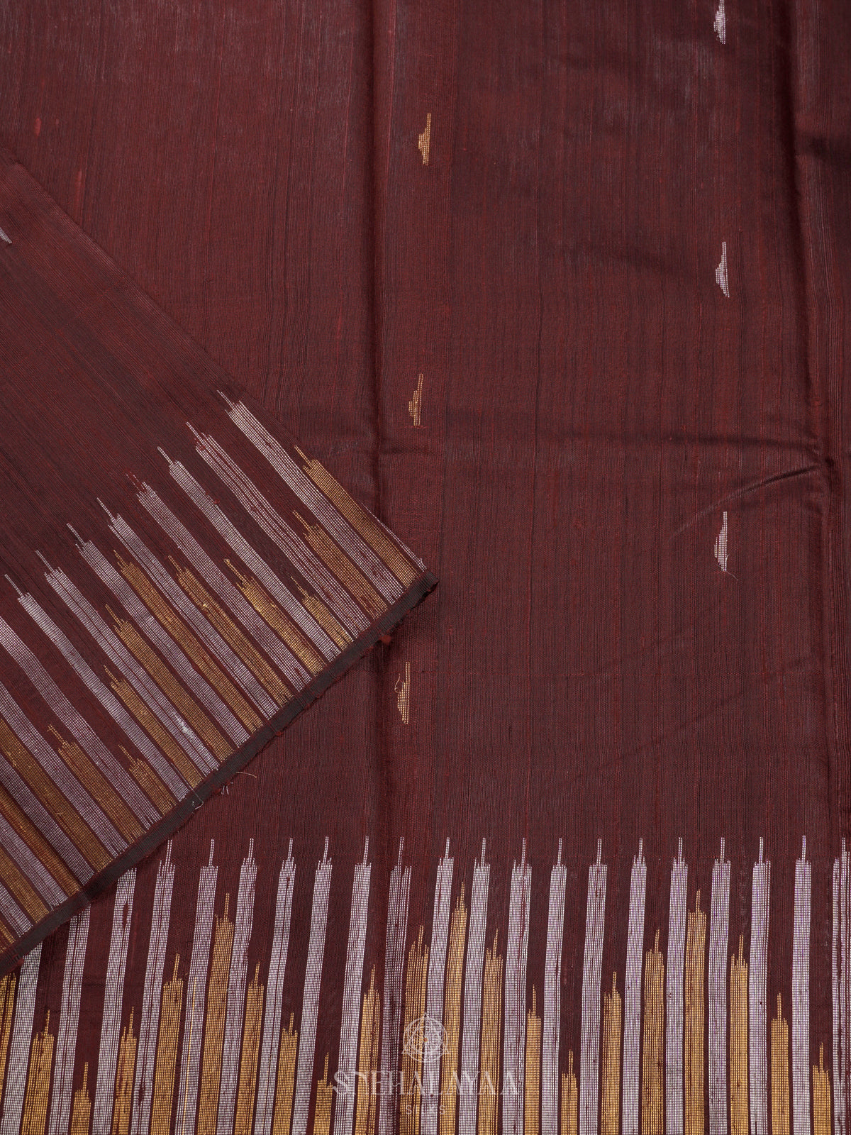 Brown Dupion Silk Saree