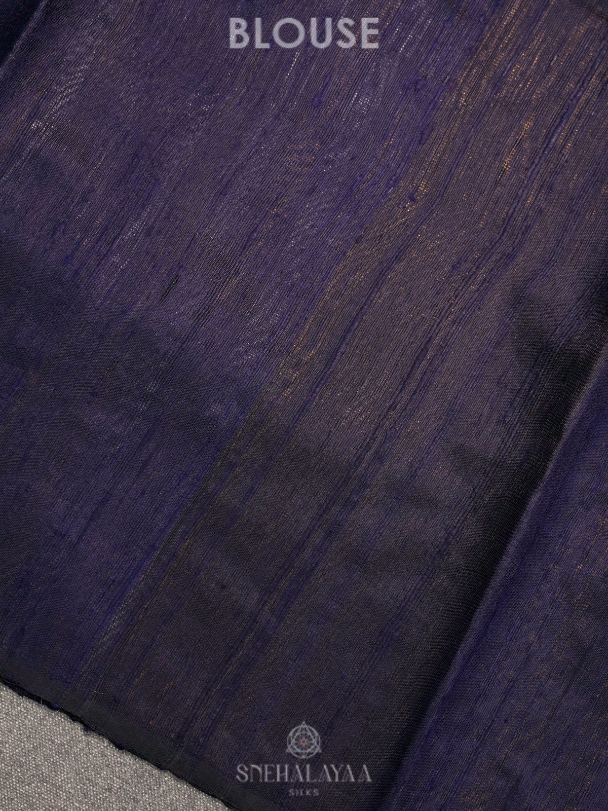 Navy Blue Dupion Silk Saree