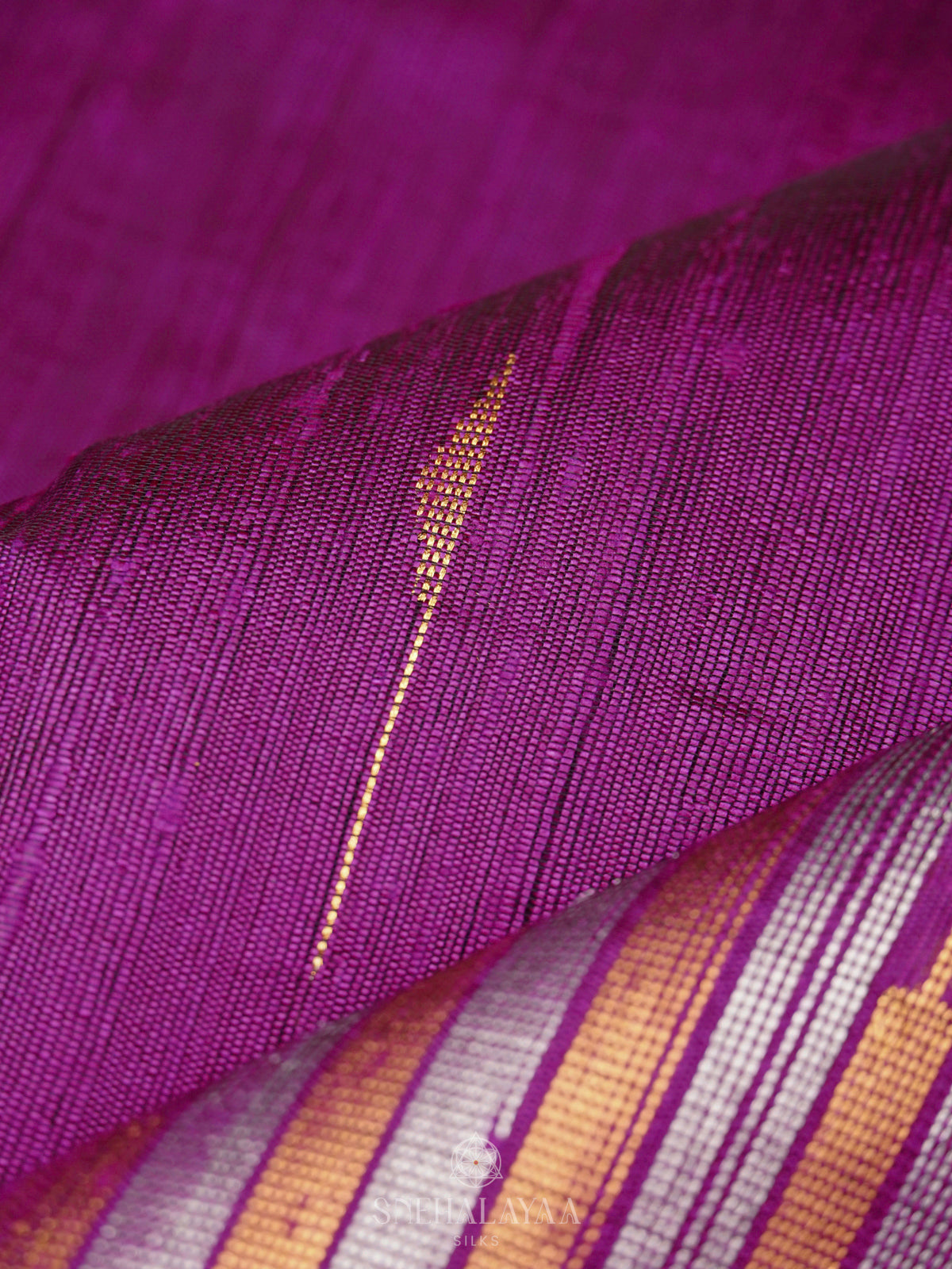 Purple Dupion Silk Saree