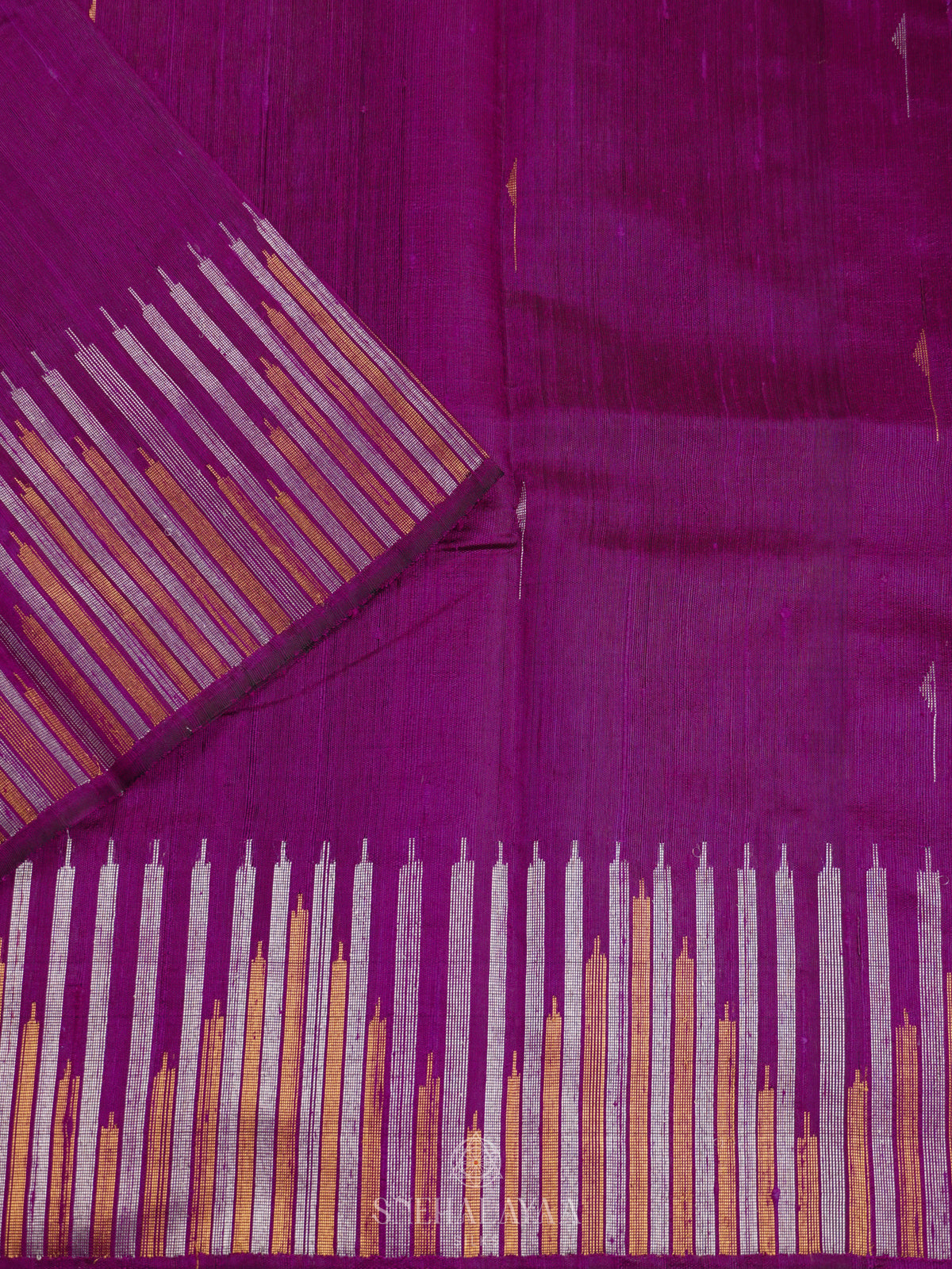 Purple Dupion Silk Saree