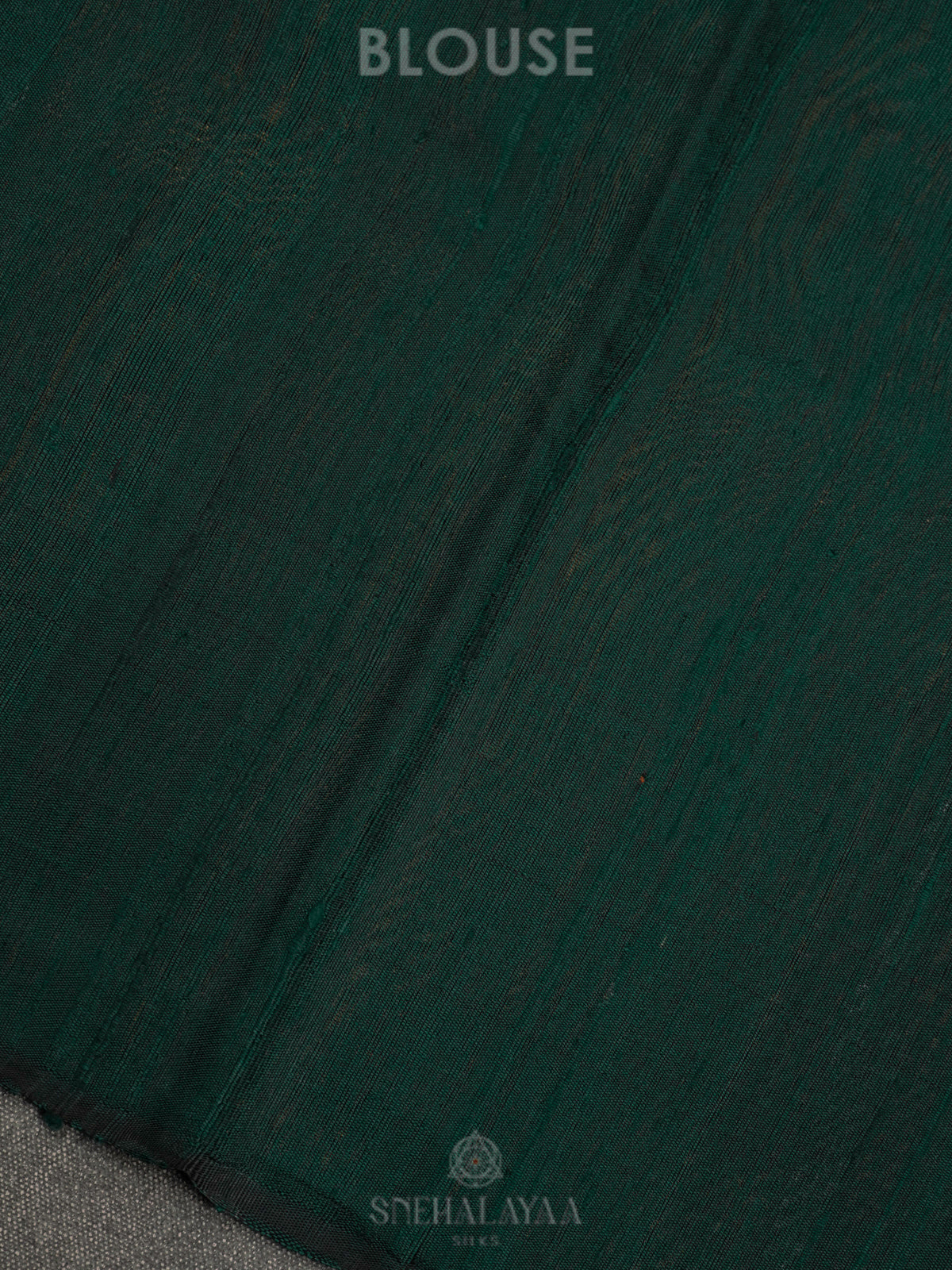 Forest Green Dupion Silk Saree