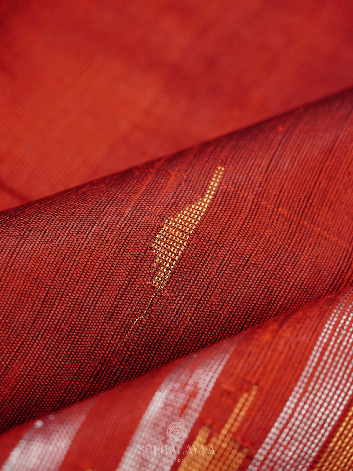 Red Dupion Silk Saree