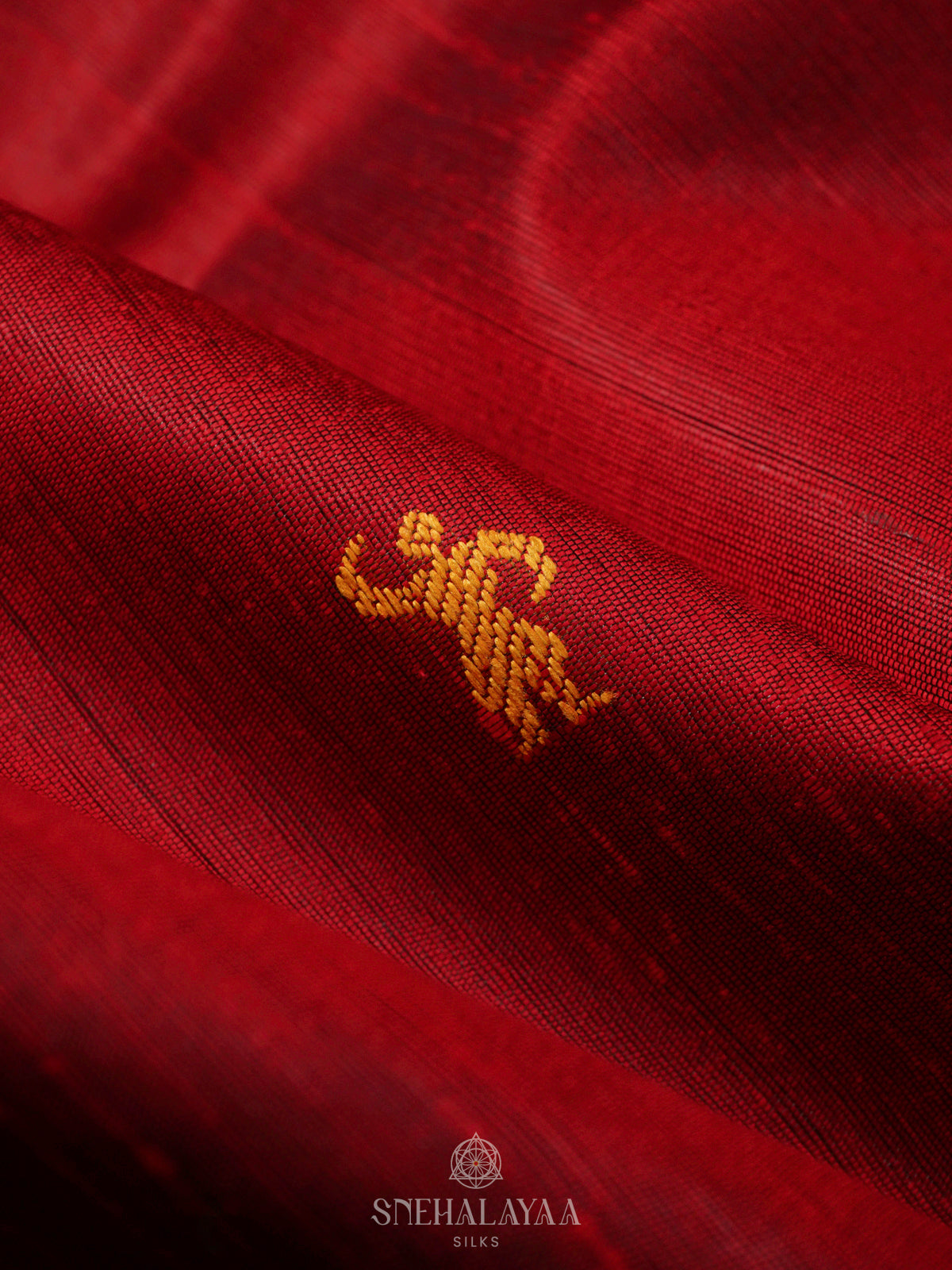 Red Dupion Silk Saree