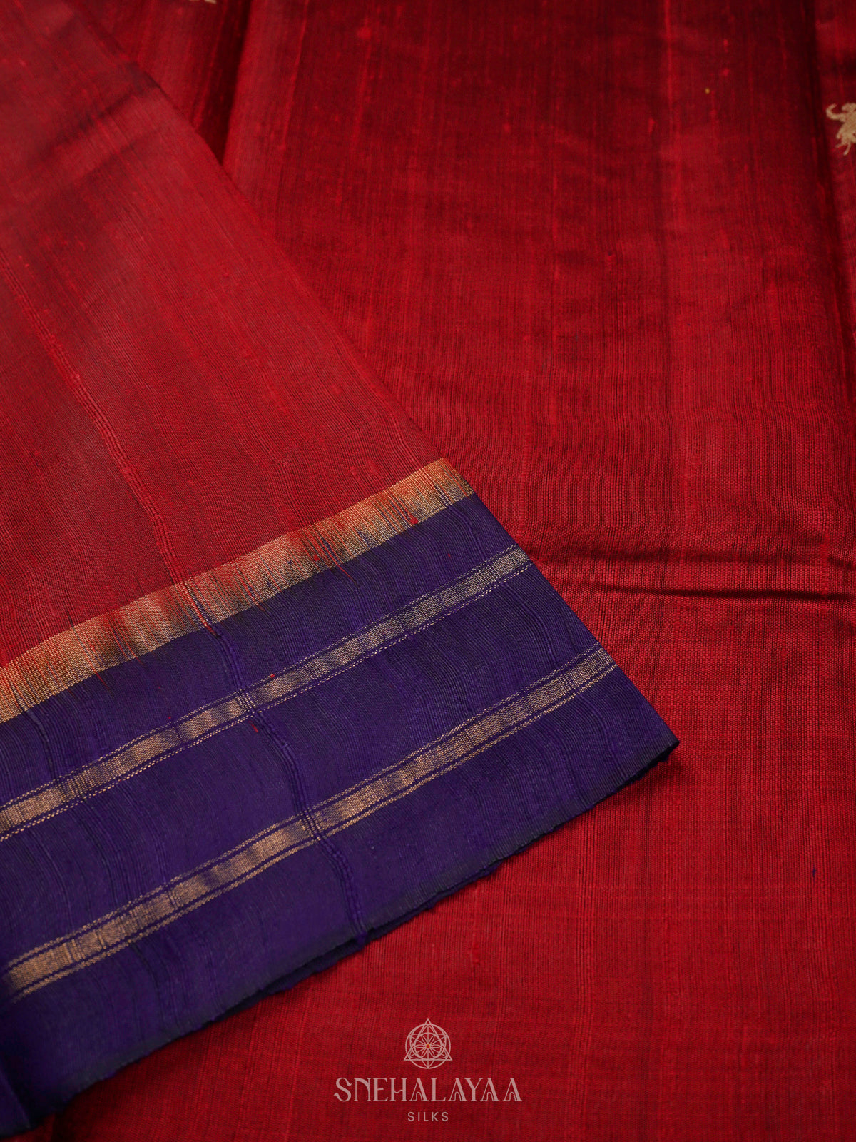 Red Dupion Silk Saree