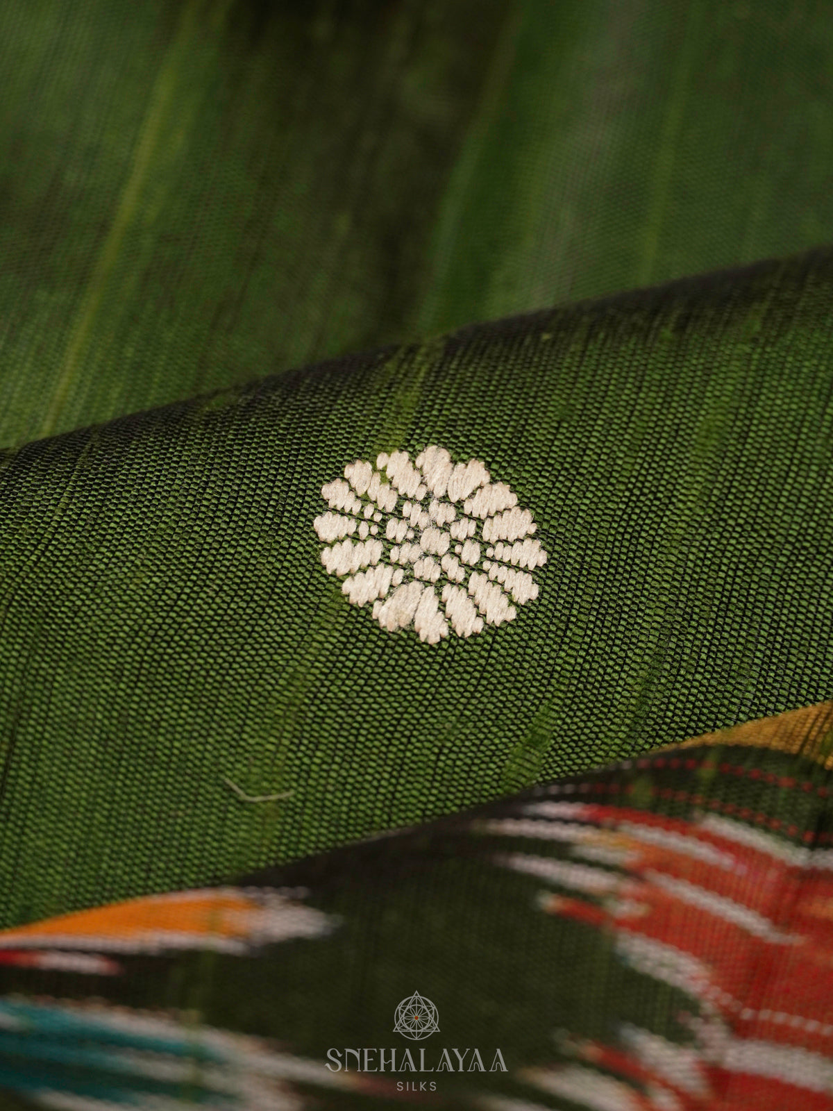 Emerald Green Dupion Silk Saree