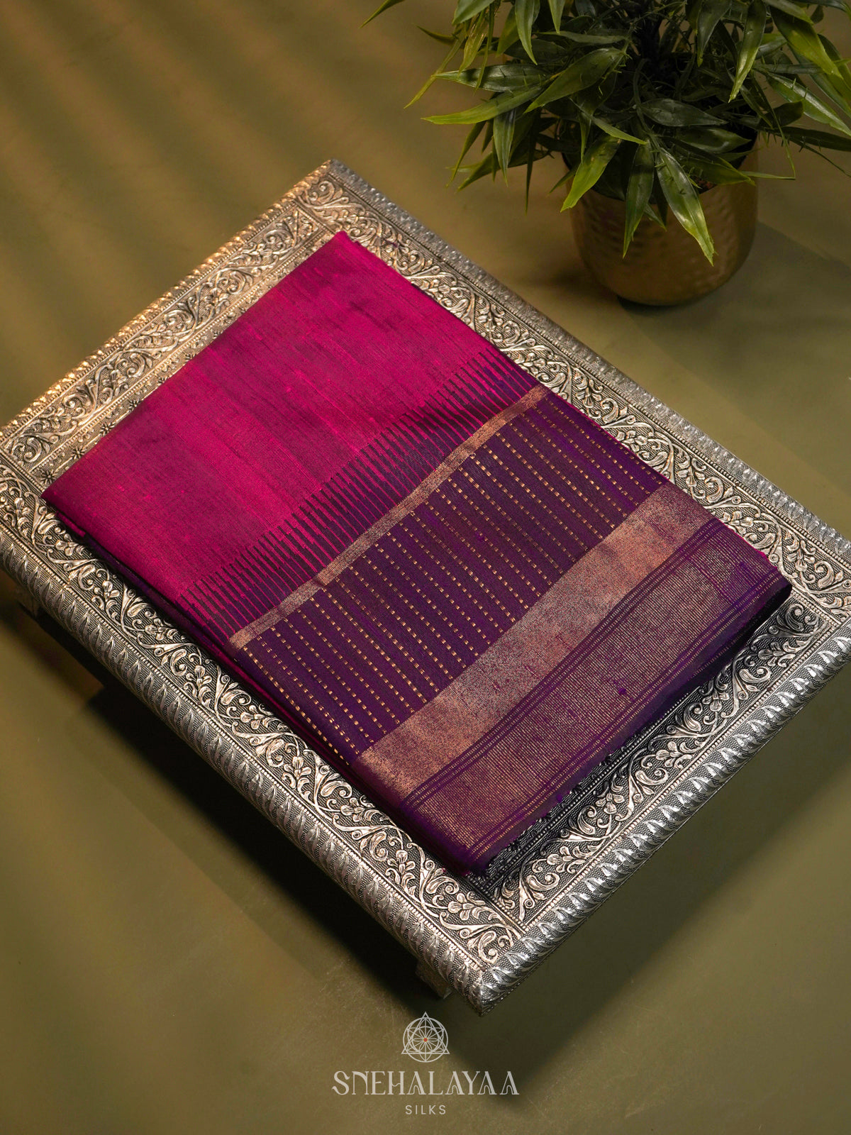 Pink Dupion Silk Saree