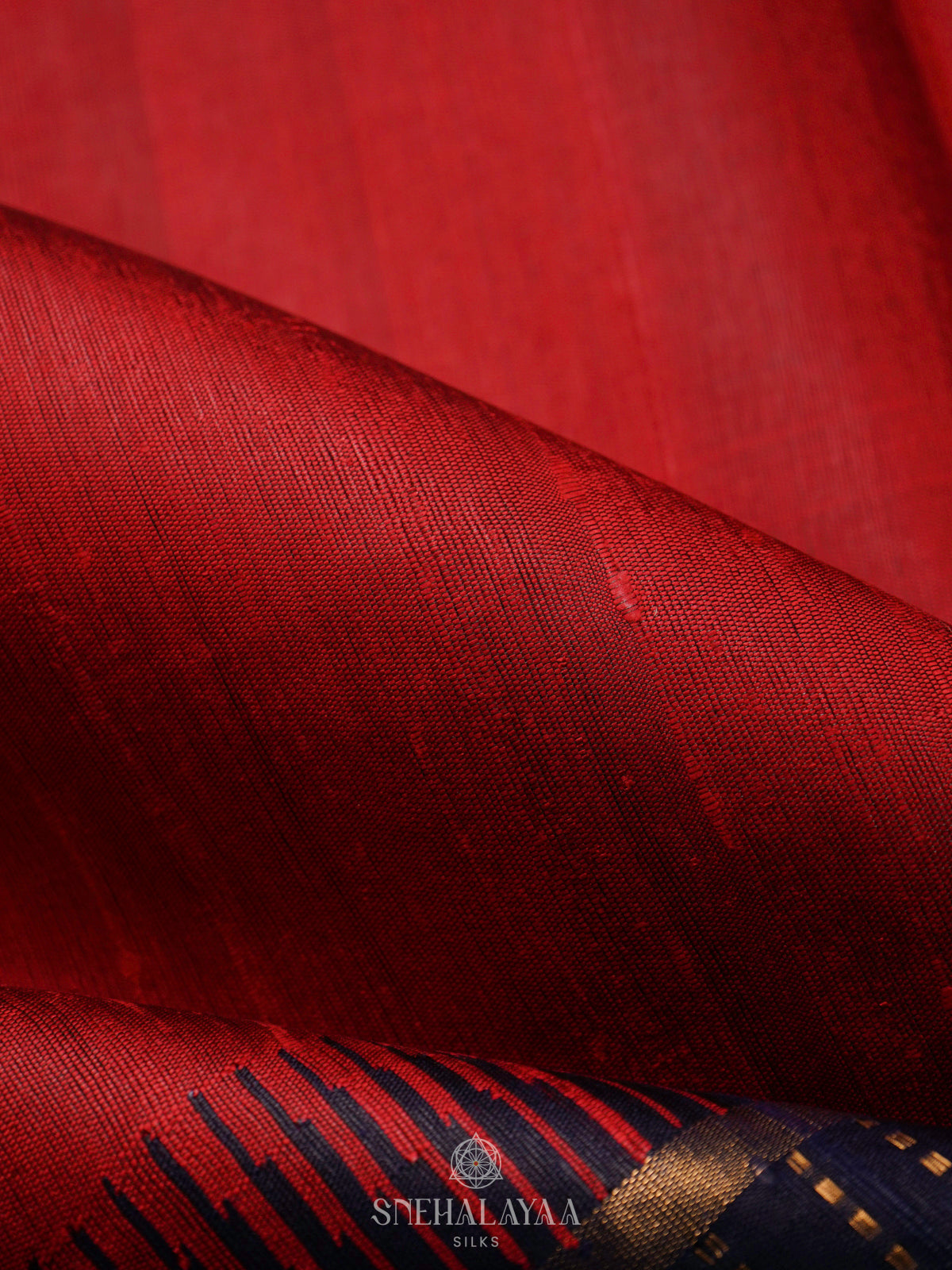 Red Dupion Silk Saree