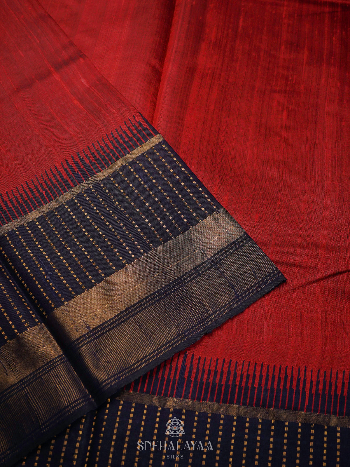 Red Dupion Silk Saree