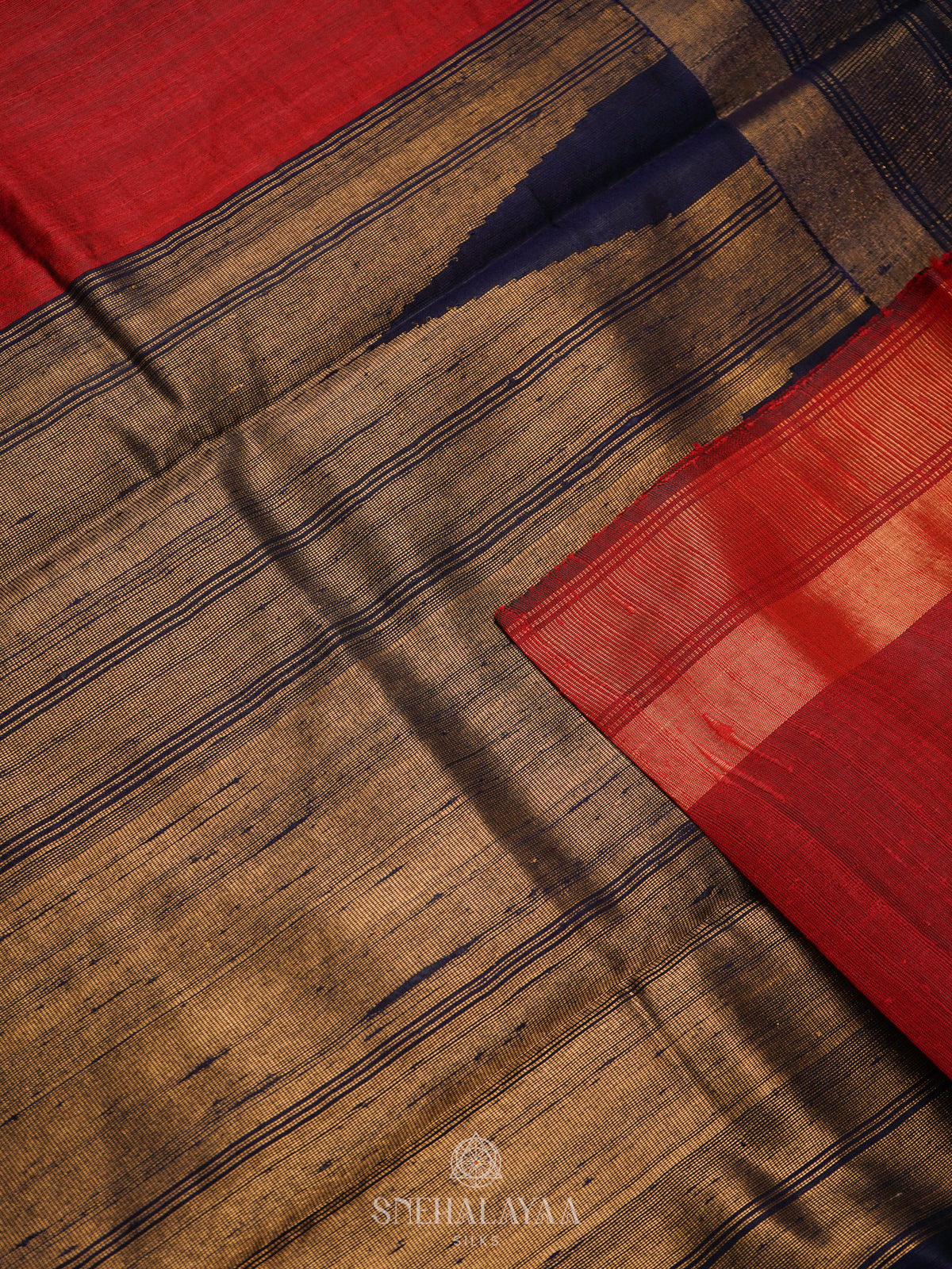 Red Dupion Silk Saree