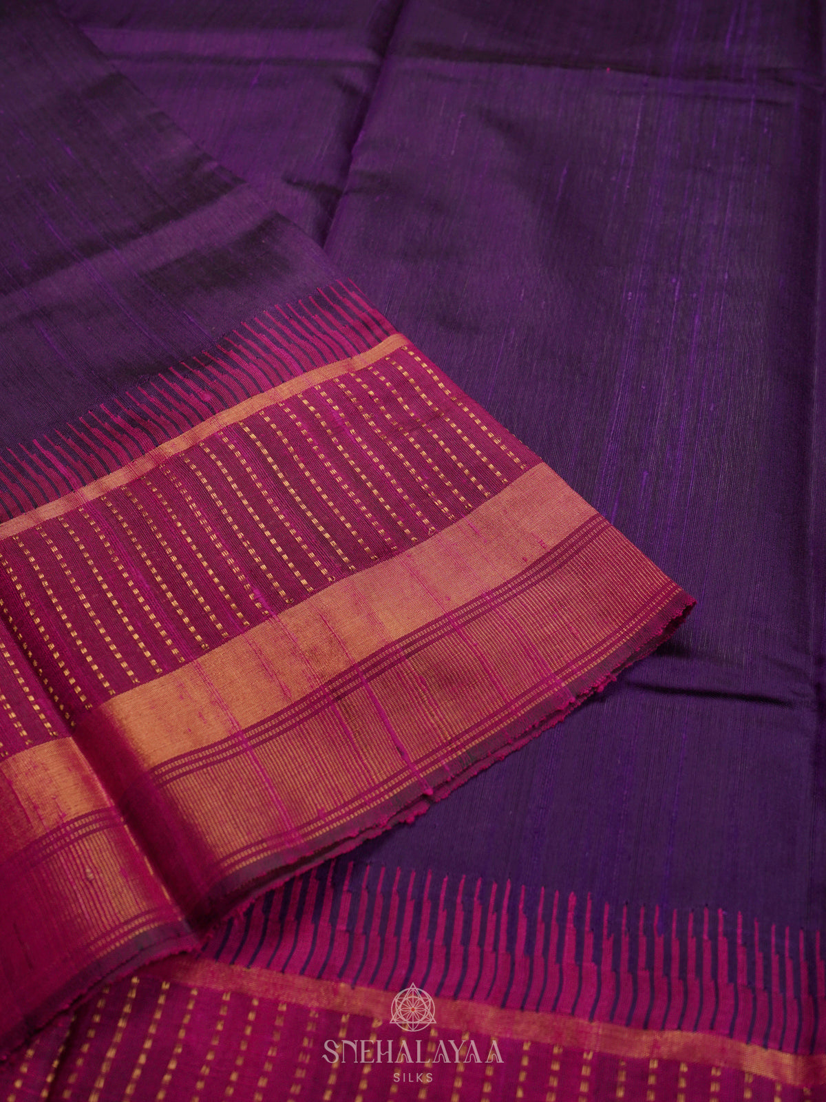 Purple Dupion Silk Saree