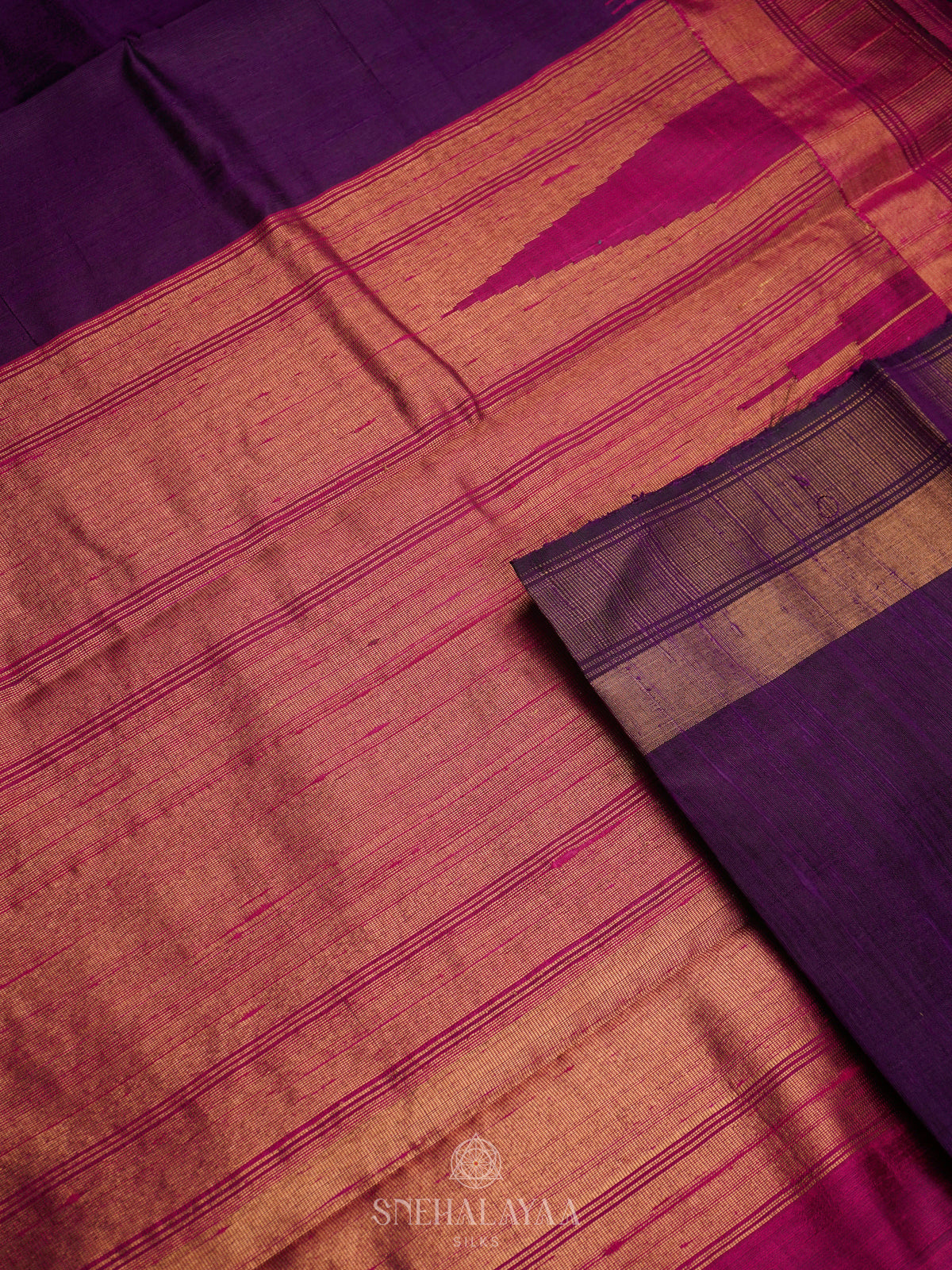 Purple Dupion Silk Saree