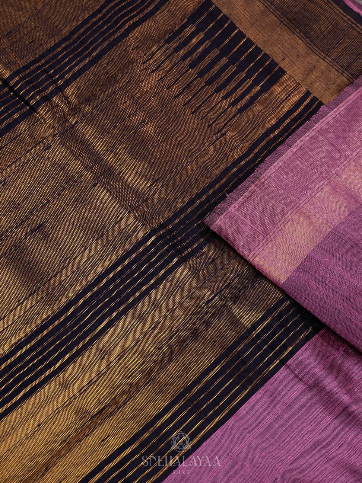 Onion Pink Dupion Silk Saree