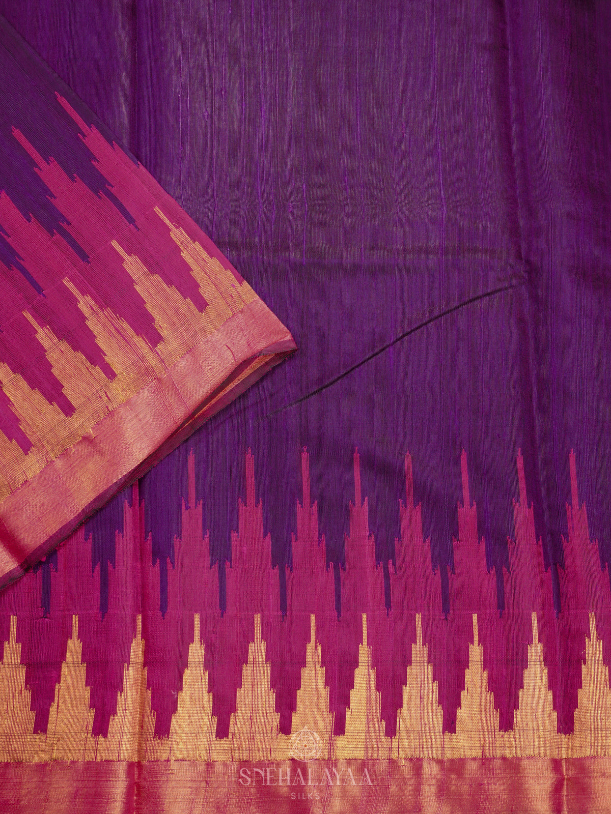 Purple Dupion Silk Saree