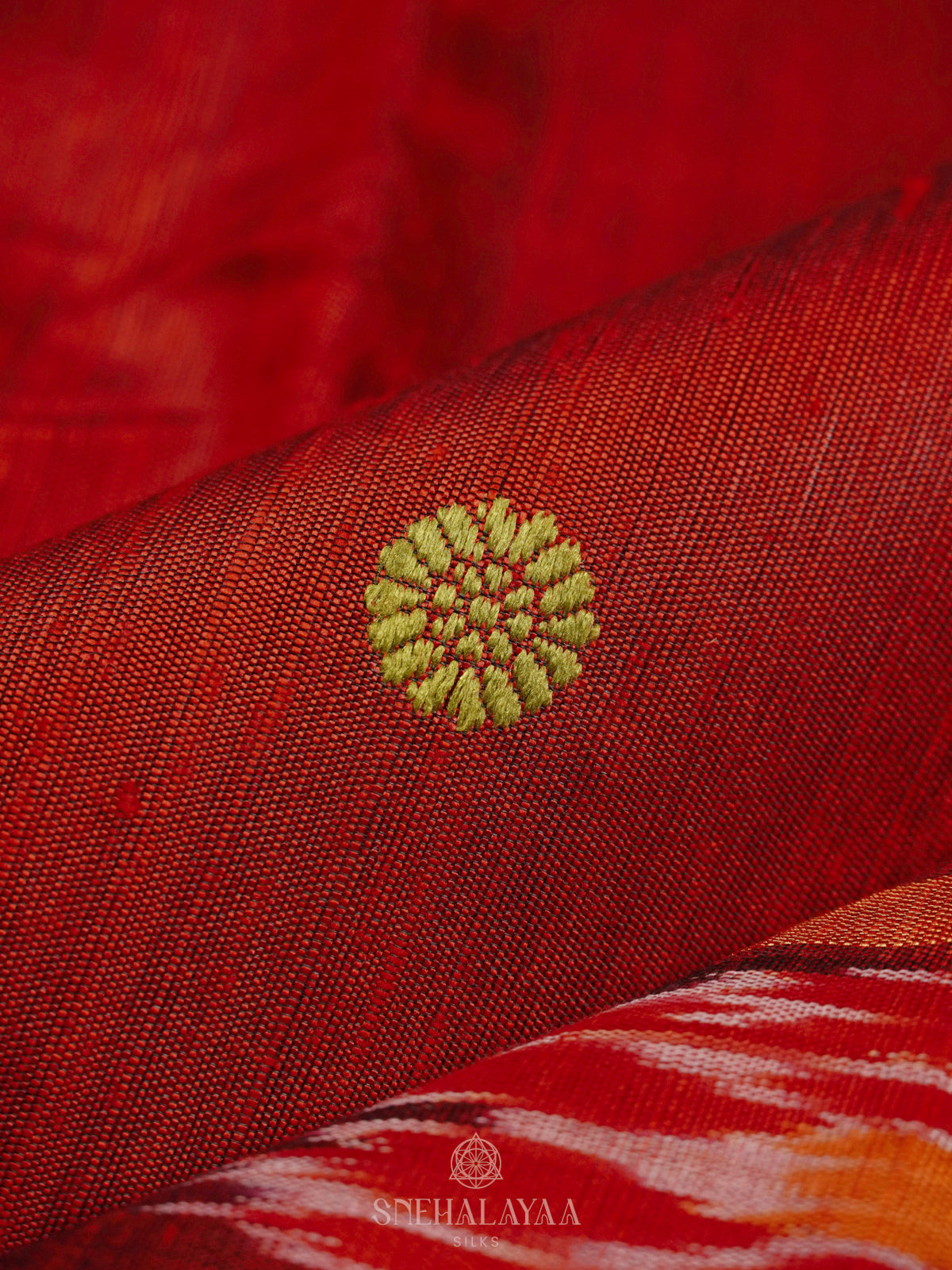 Red Dupion Silk Saree