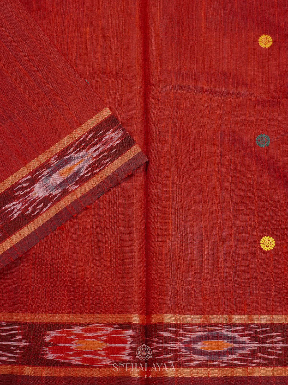 Red Dupion Silk Saree