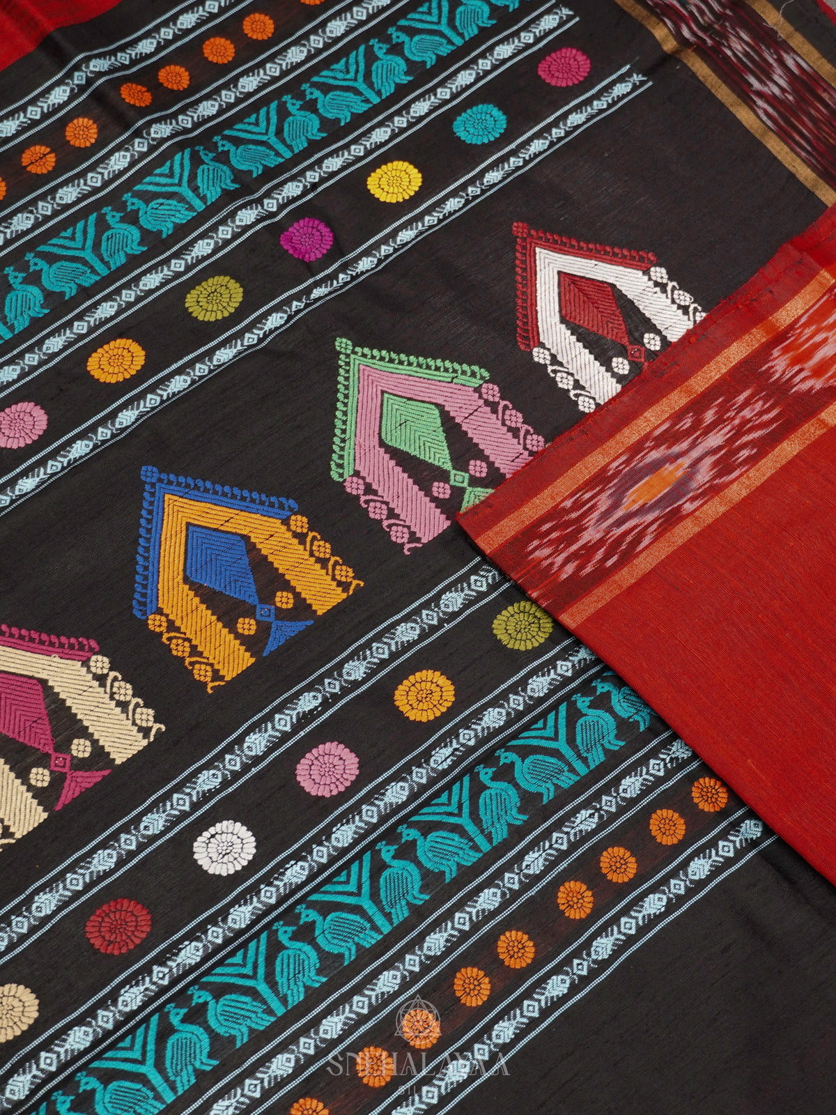 Red Dupion Silk Saree